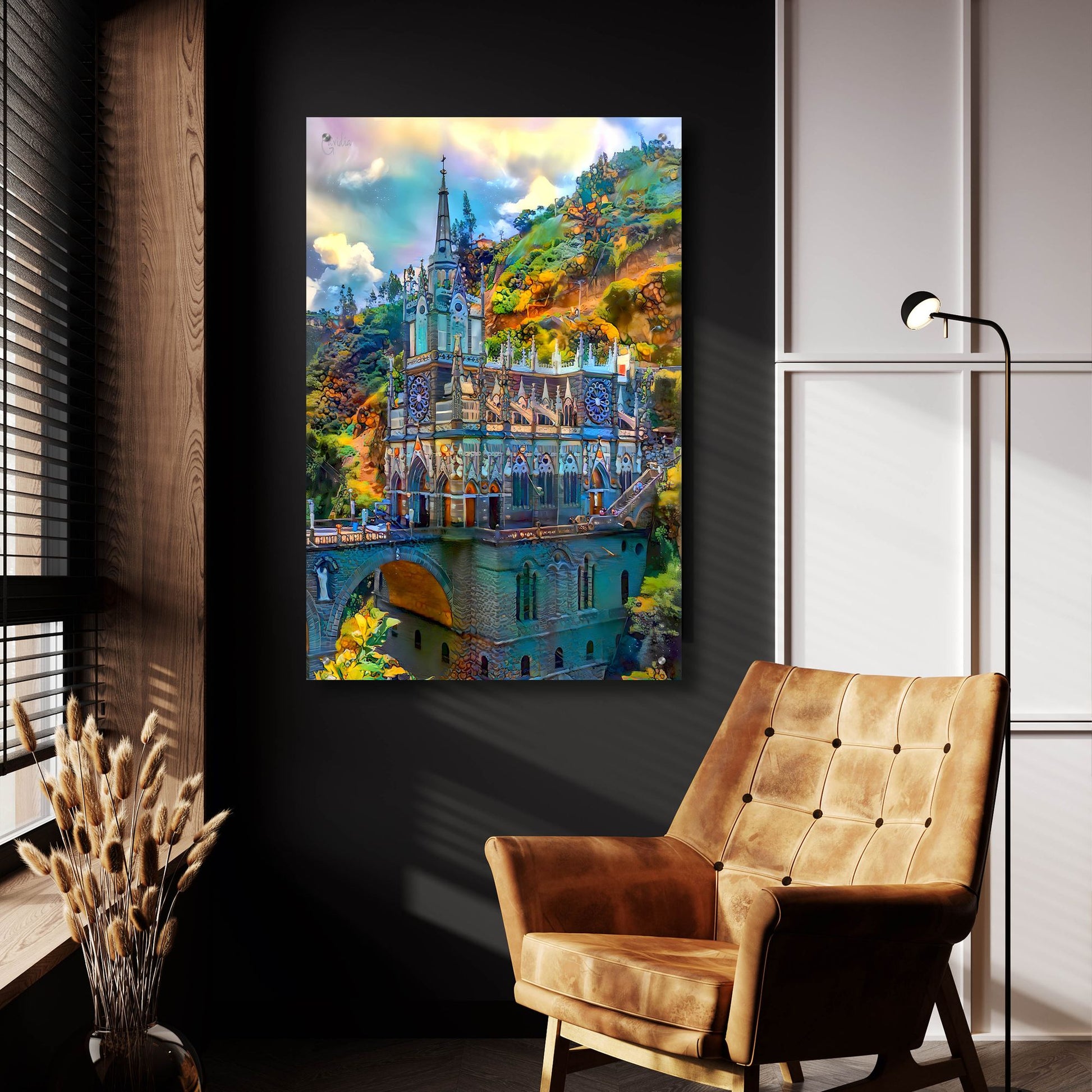 Epic Art 'Ipiales Colombia Nuestra Sen~Ora De Las Lajas Sanctuary' by Pedro Gavidia, Acrylic Glass Wall Art,24x36