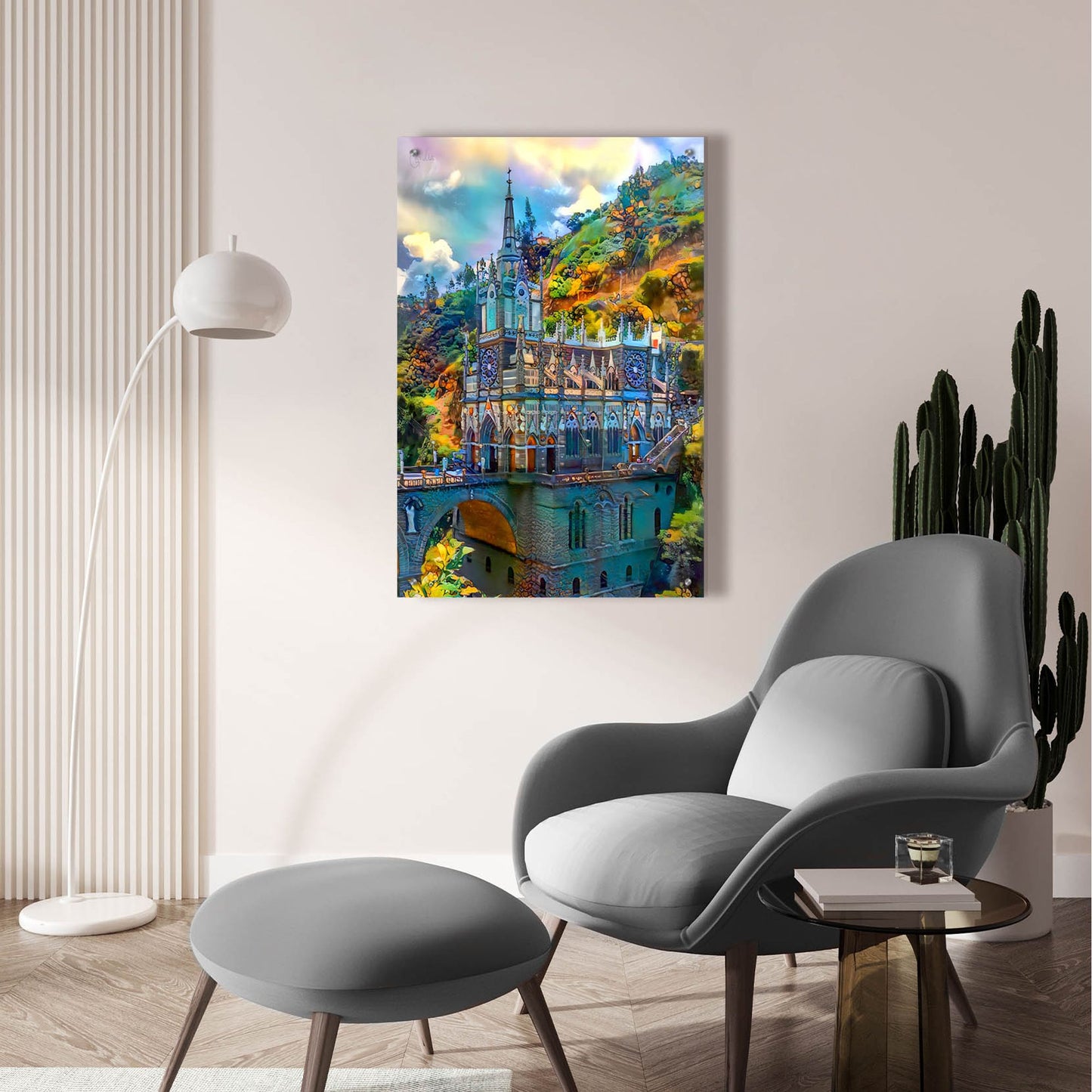 Epic Art 'Ipiales Colombia Nuestra Sen~Ora De Las Lajas Sanctuary' by Pedro Gavidia, Acrylic Glass Wall Art,24x36