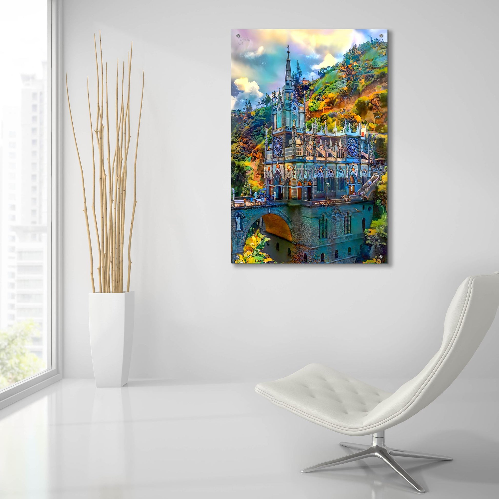 Epic Art 'Ipiales Colombia Nuestra Sen~Ora De Las Lajas Sanctuary' by Pedro Gavidia, Acrylic Glass Wall Art,24x36