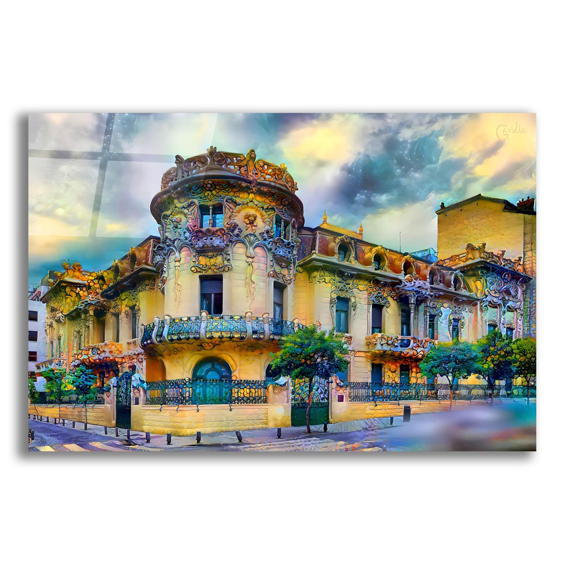 Epic Art 'Madrid Spain Longoria Palace' by Pedro Gavidia, Acrylic Glass Wall Art,16x12