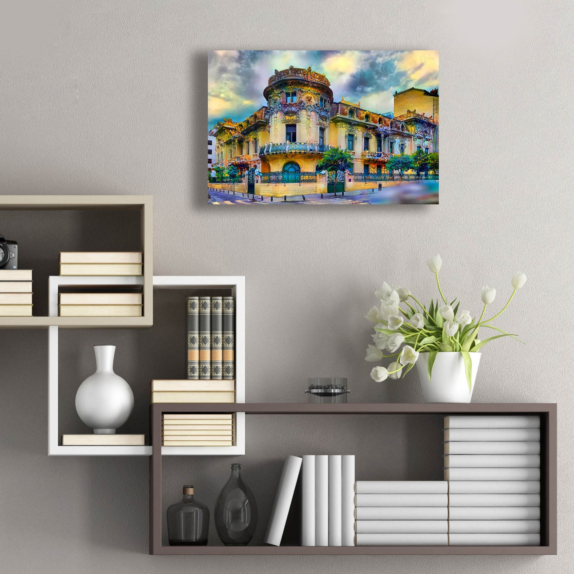 Epic Art 'Madrid Spain Longoria Palace' by Pedro Gavidia, Acrylic Glass Wall Art,24x16