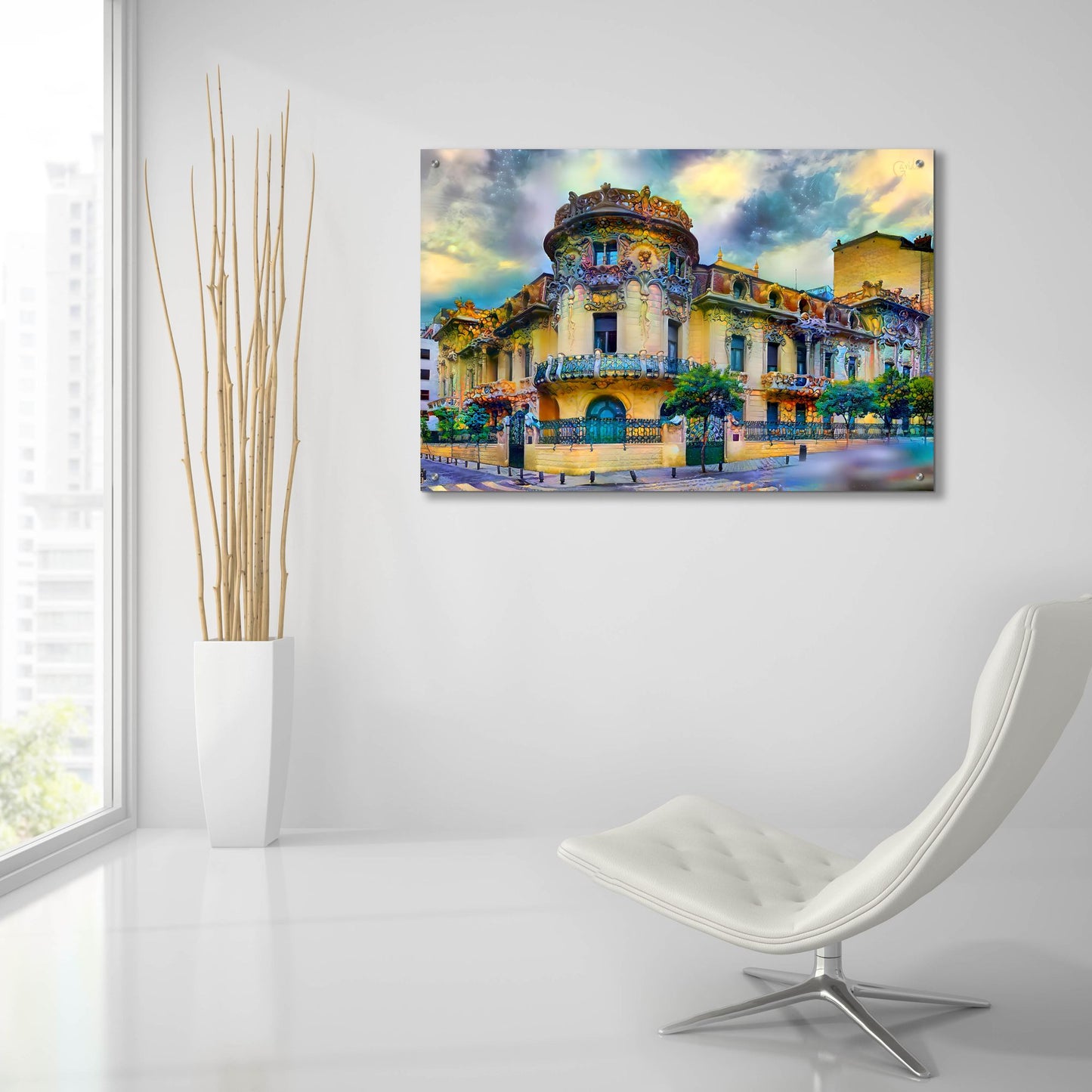 Epic Art 'Madrid Spain Longoria Palace' by Pedro Gavidia, Acrylic Glass Wall Art,36x24