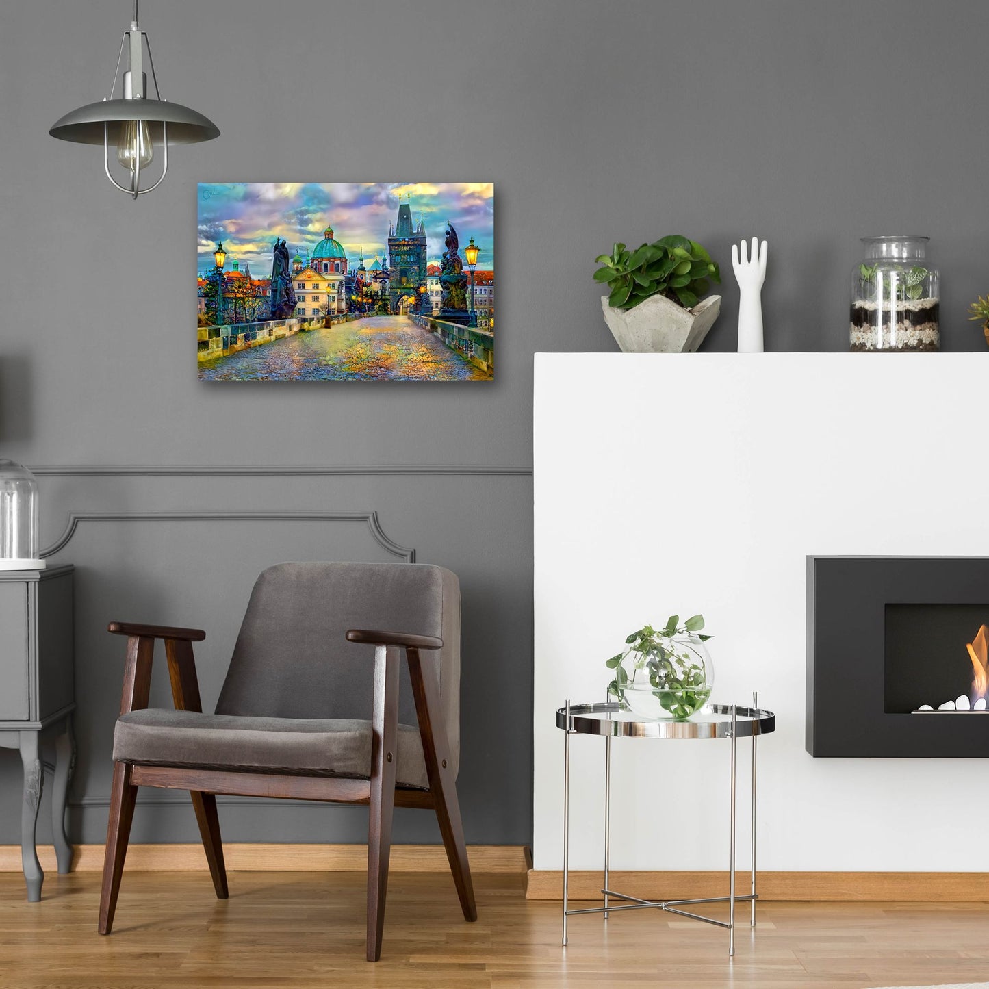 Epic Art 'Prague Czech Republic Charles Bridge' by Pedro Gavidia, Acrylic Glass Wall Art,24x16