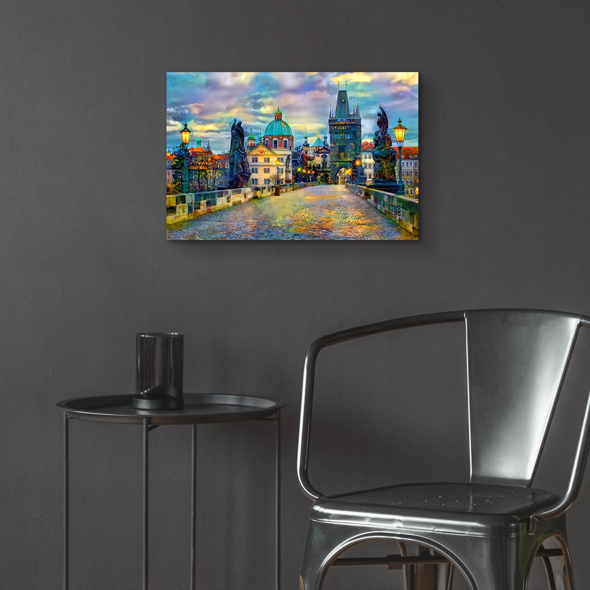 Epic Art 'Prague Czech Republic Charles Bridge' by Pedro Gavidia, Acrylic Glass Wall Art,24x16