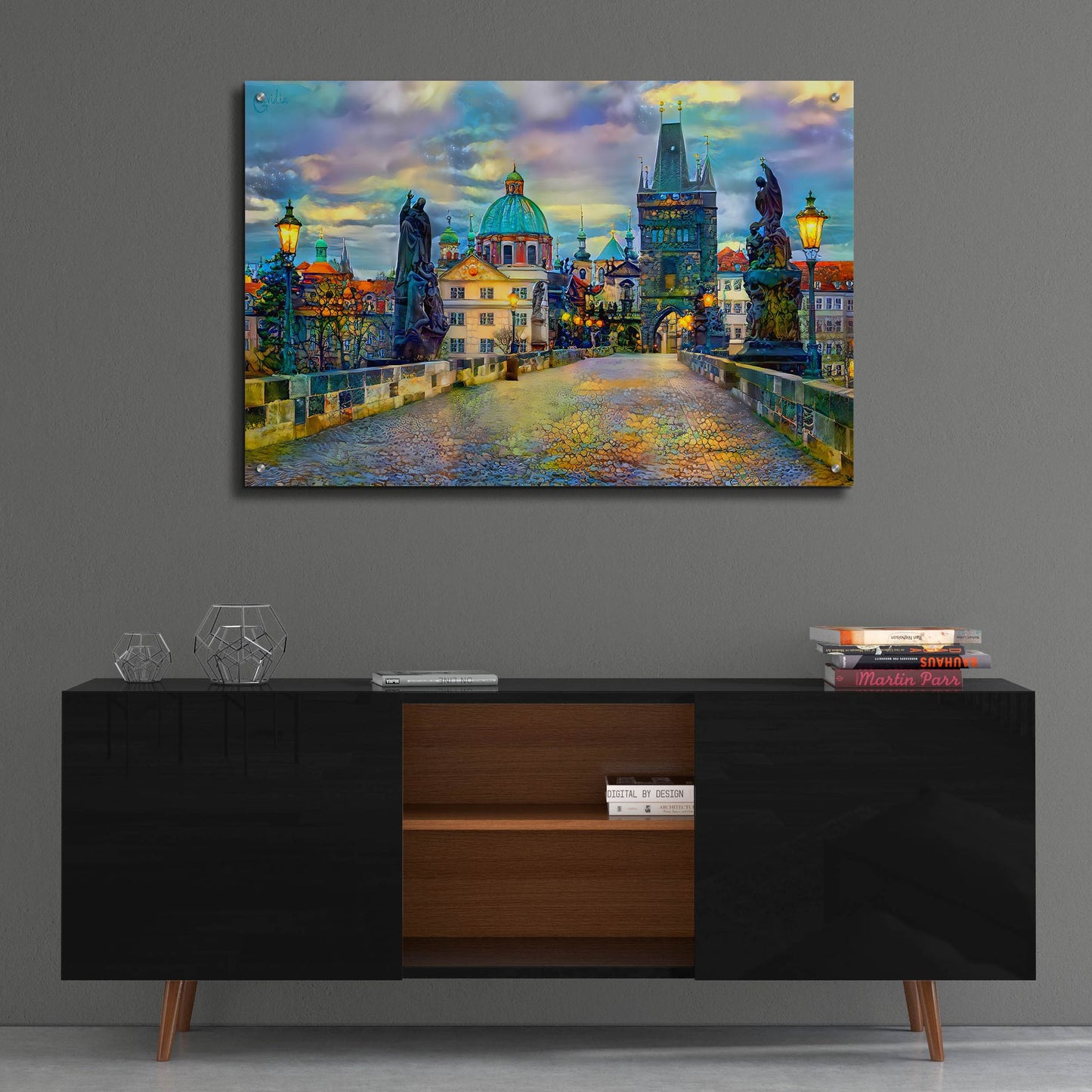 Epic Art 'Prague Czech Republic Charles Bridge' by Pedro Gavidia, Acrylic Glass Wall Art,36x24