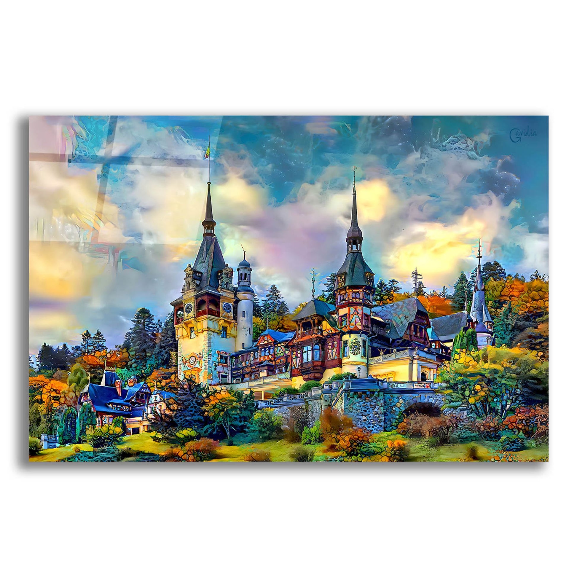 Epic Art 'Sinai Romania Peles Castle' by Pedro Gavidia, Acrylic Glass Wall Art,16x12