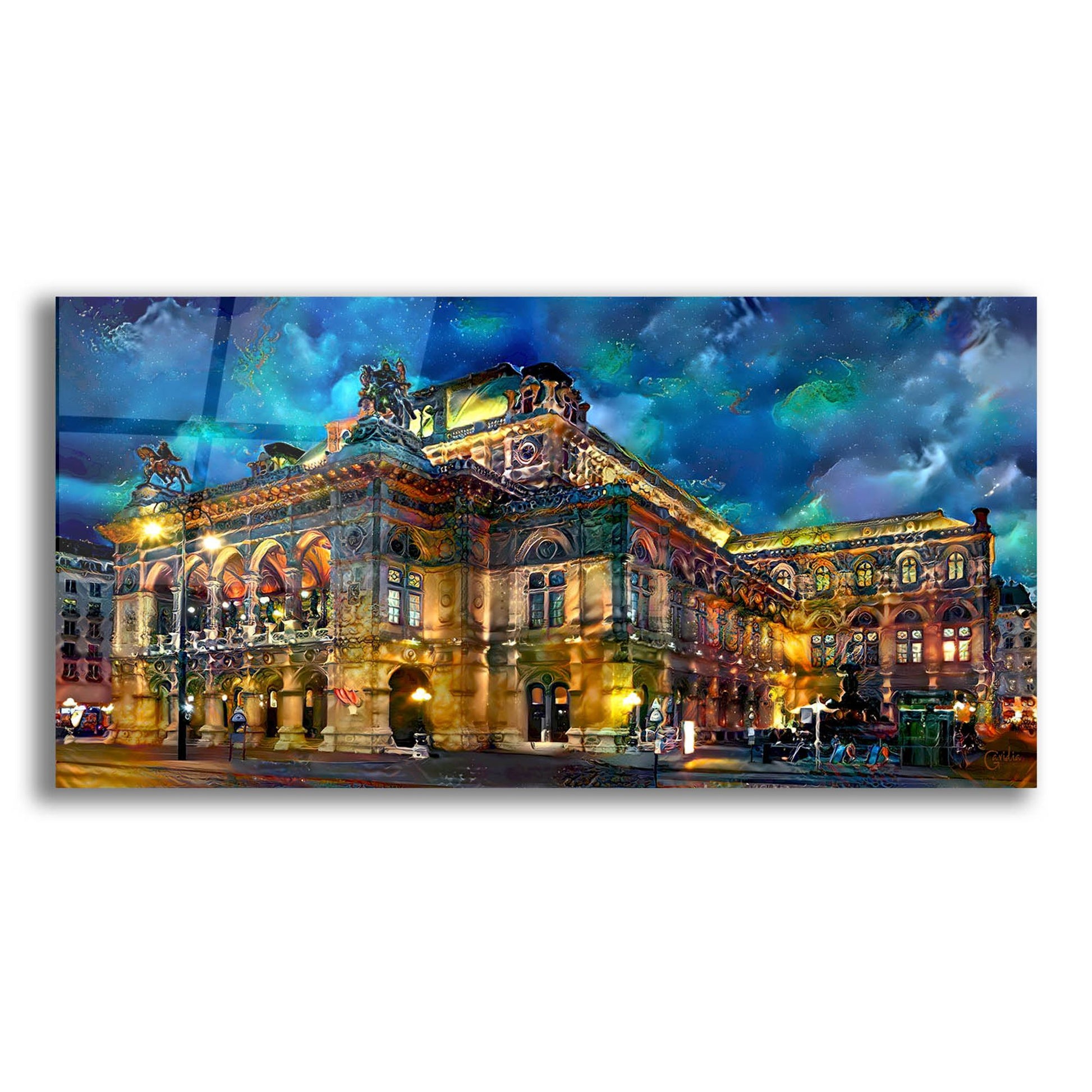 Epic Art 'Vienna Austria Opera House' by Pedro Gavidia, Acrylic Glass Wall Art,24x12