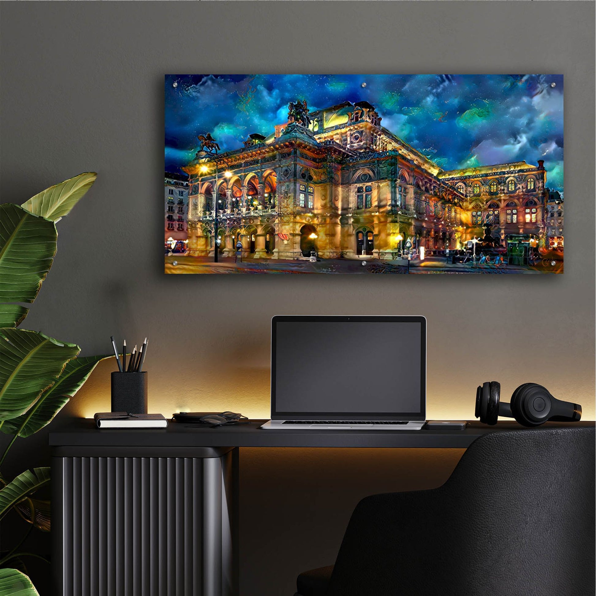 Epic Art 'Vienna Austria Opera House' by Pedro Gavidia, Acrylic Glass Wall Art,48x24