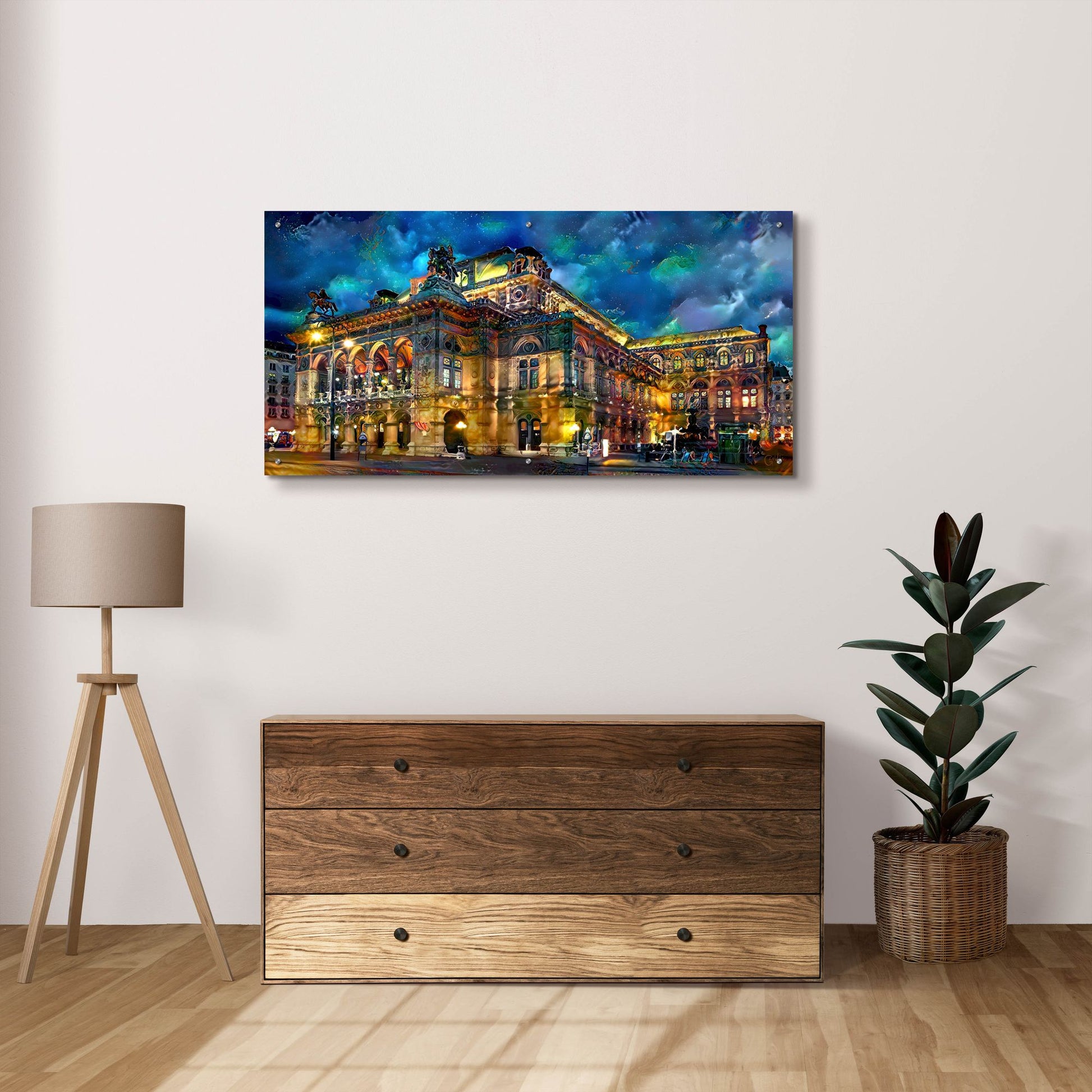 Epic Art 'Vienna Austria Opera House' by Pedro Gavidia, Acrylic Glass Wall Art,48x24