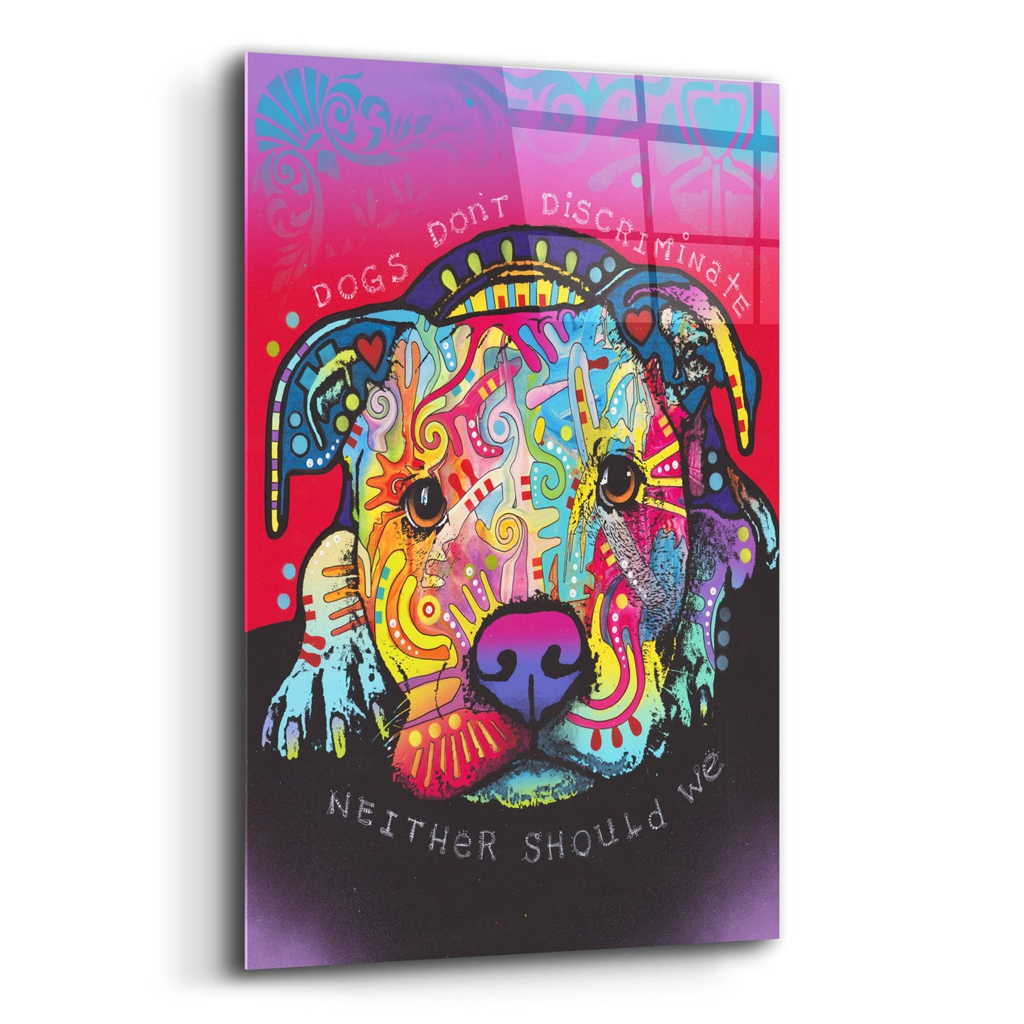 Epic Art 'Dogs Don't Discriminate' by Dean Russo Studios, Acrylic Glass Wall Art,12x16