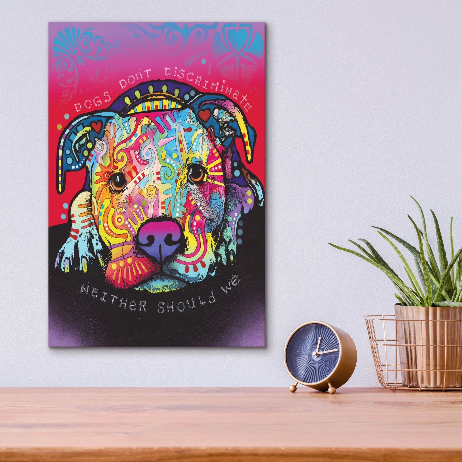 Epic Art 'Dogs Don't Discriminate' by Dean Russo Studios, Acrylic Glass Wall Art,12x16