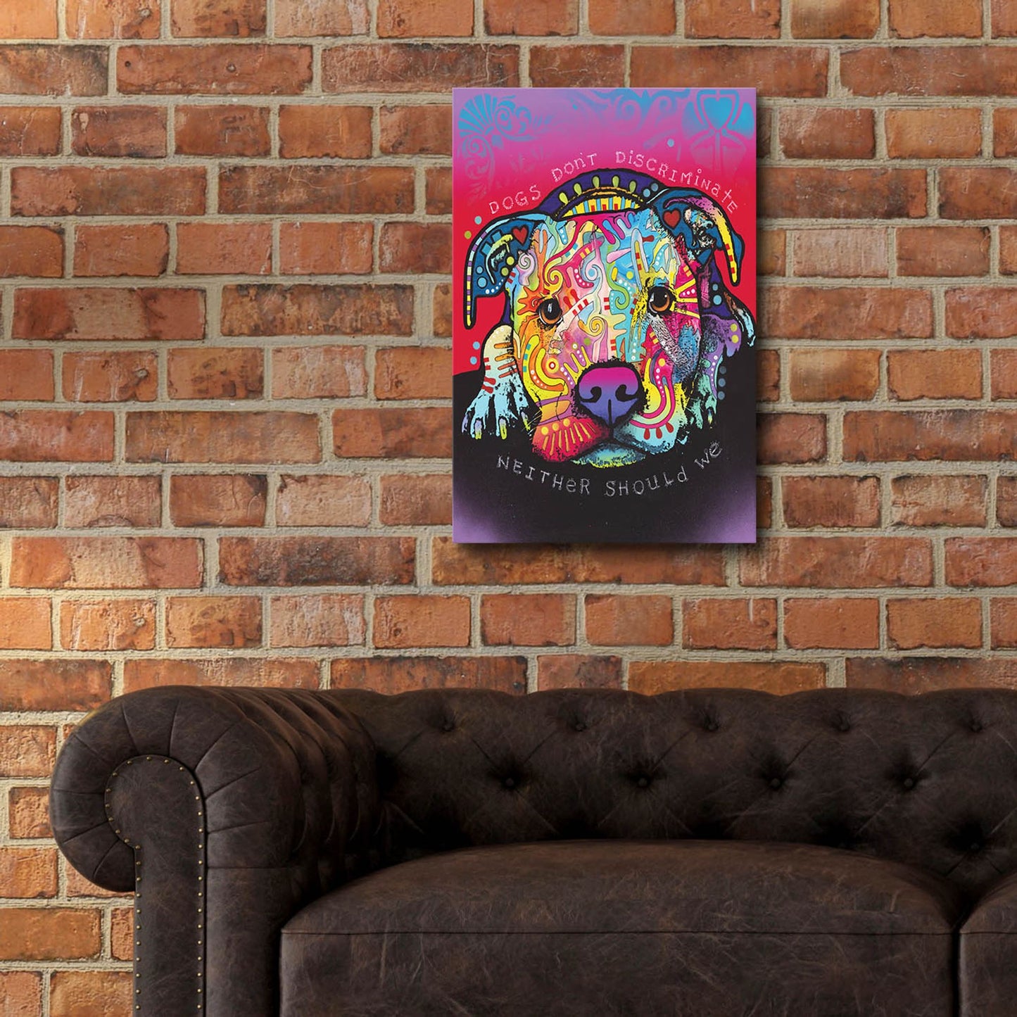 Epic Art 'Dogs Don't Discriminate' by Dean Russo Studios, Acrylic Glass Wall Art,16x24