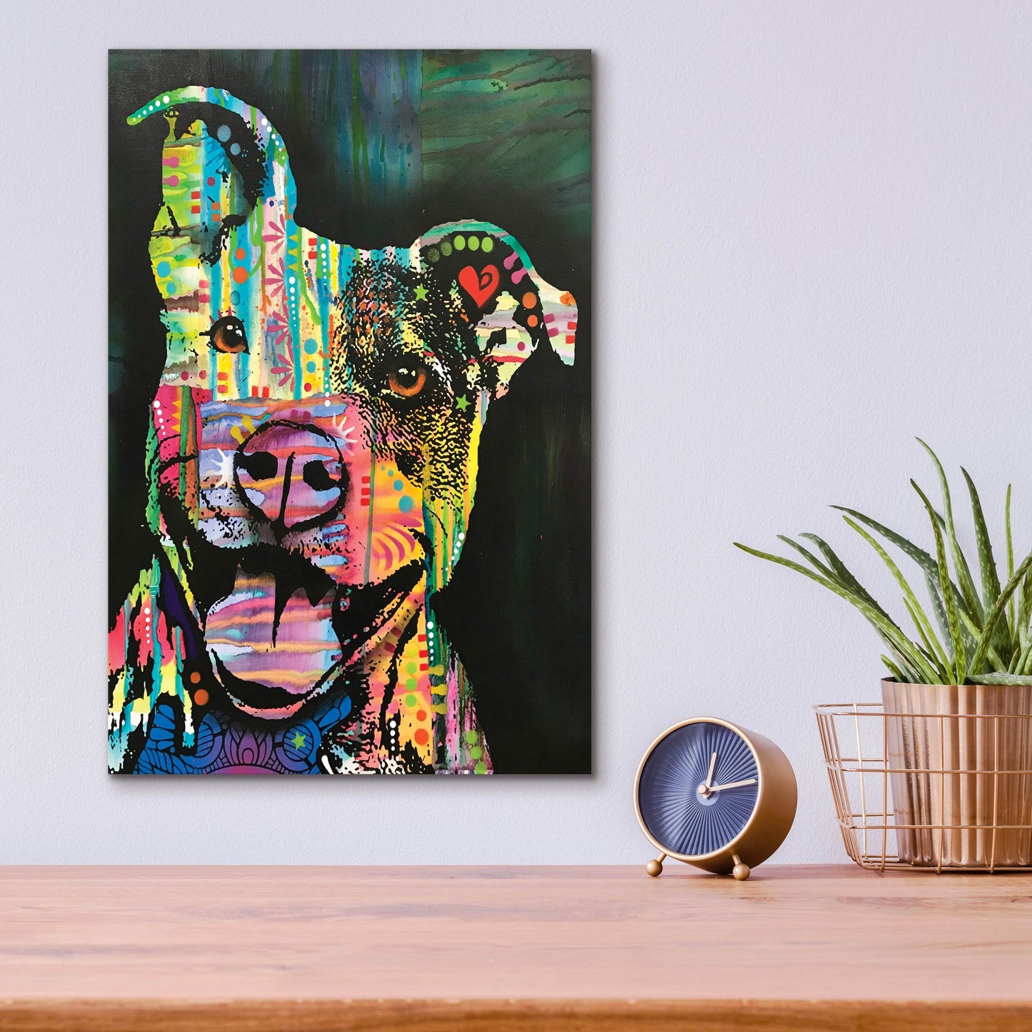 Epic Art 'Exhuberant Pit Bull' by Dean Russo Studios, Acrylic Glass Wall Art,12x16