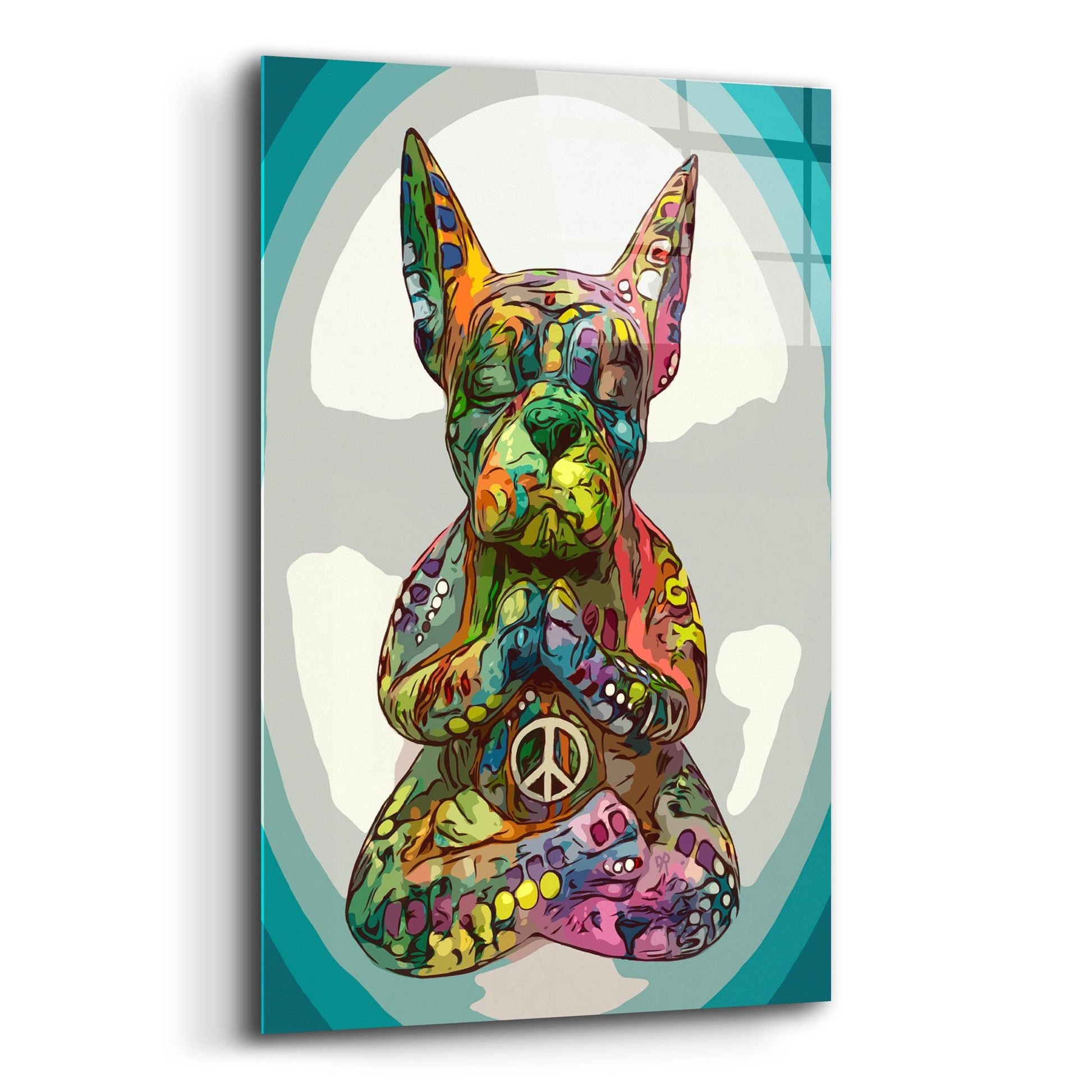 Epic Art 'French Buddha Bulldog' by Dean Russo Studios, Acrylic Glass Wall Art,12x16