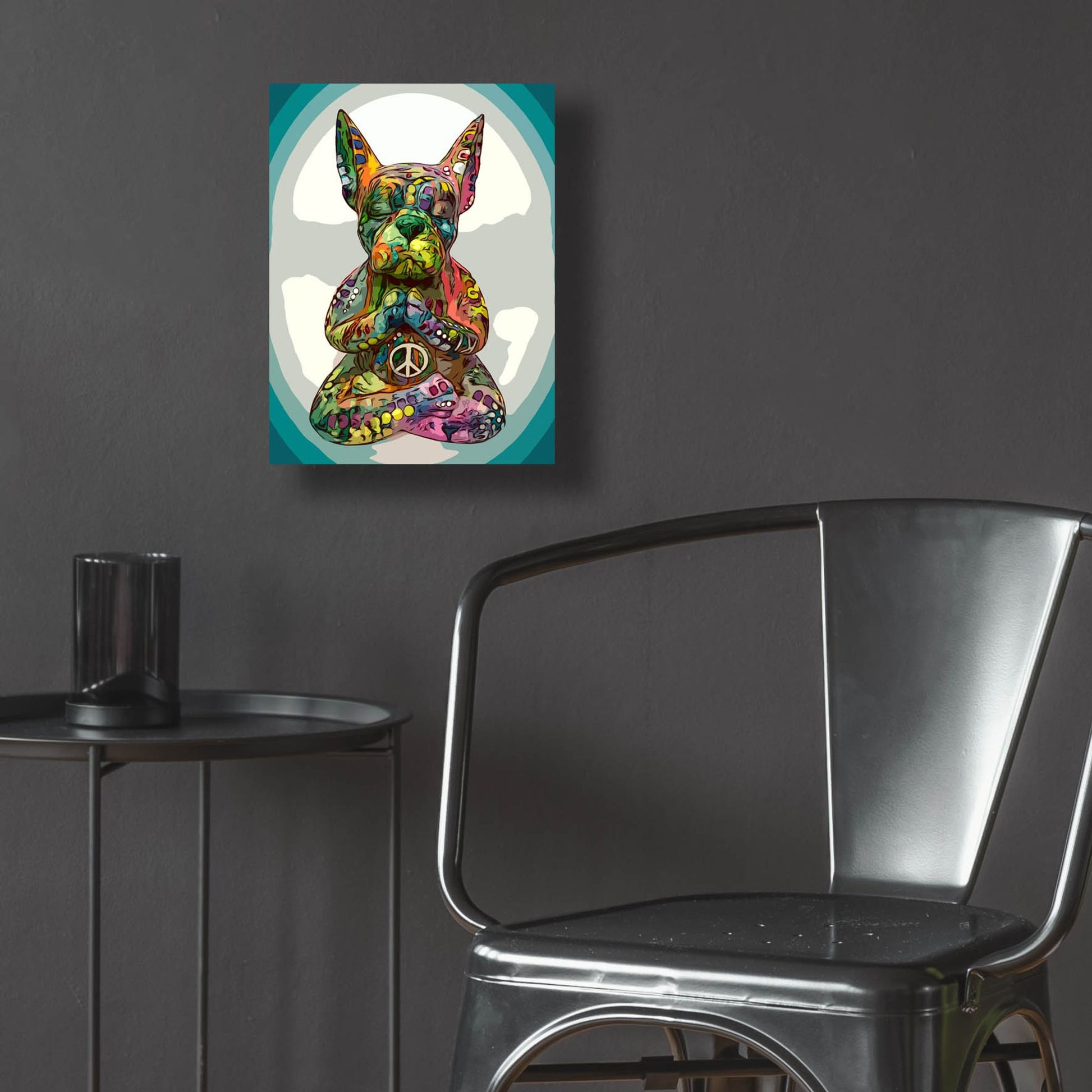 Epic Art 'French Buddha Bulldog' by Dean Russo Studios, Acrylic Glass Wall Art,12x16