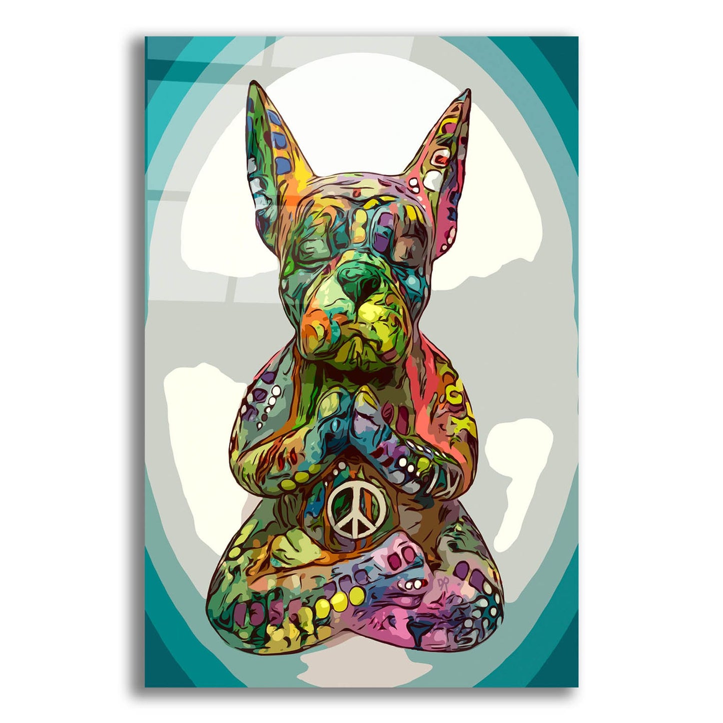 Epic Art 'French Buddha Bulldog' by Dean Russo Studios, Acrylic Glass Wall Art,12x16