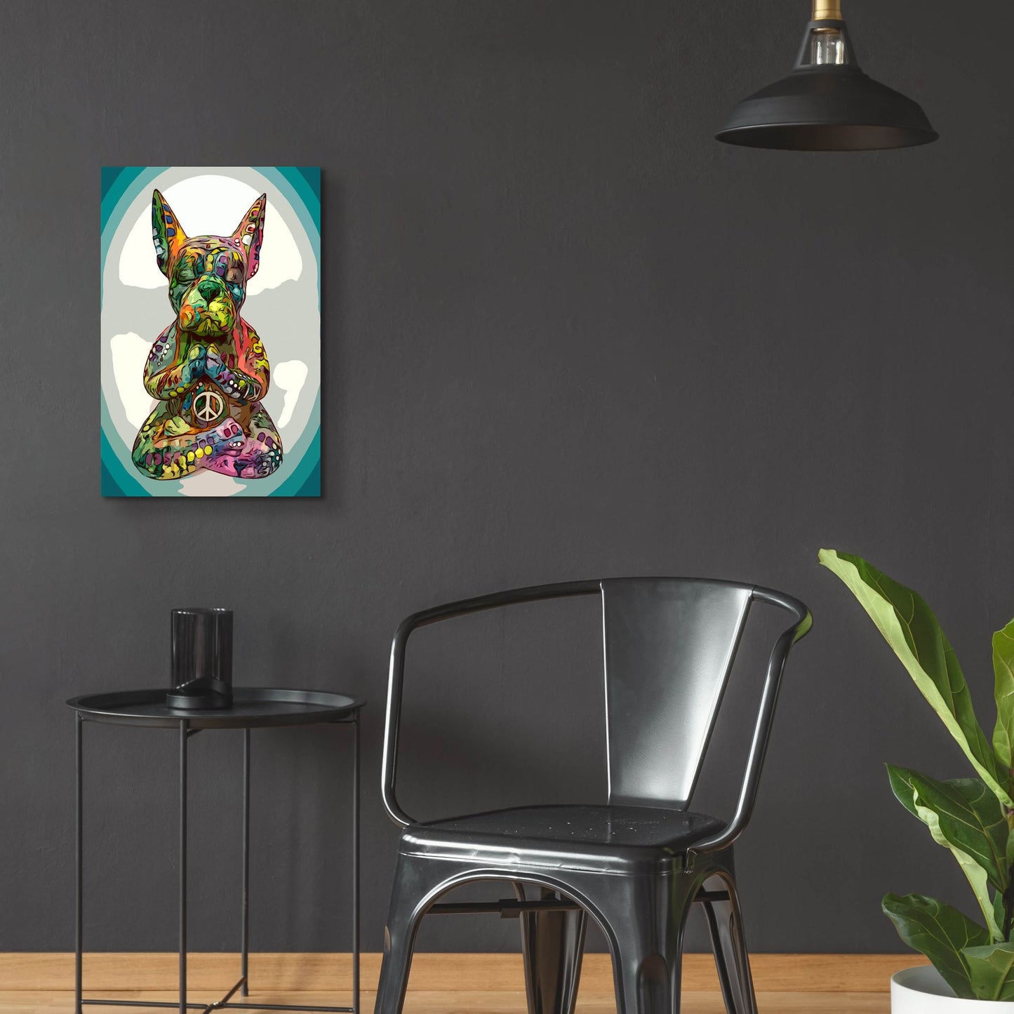 Epic Art 'French Buddha Bulldog' by Dean Russo Studios, Acrylic Glass Wall Art,16x24