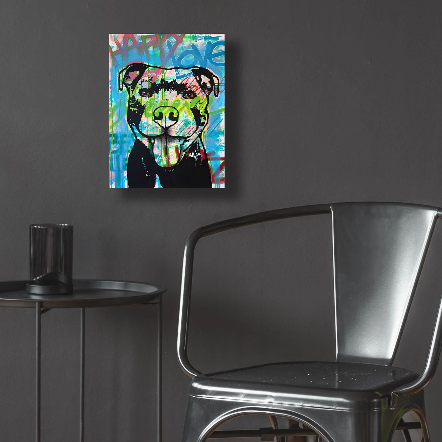 Epic Art 'Happy Love Pitbull' by Dean Russo Studios, Acrylic Glass Wall Art,12x16