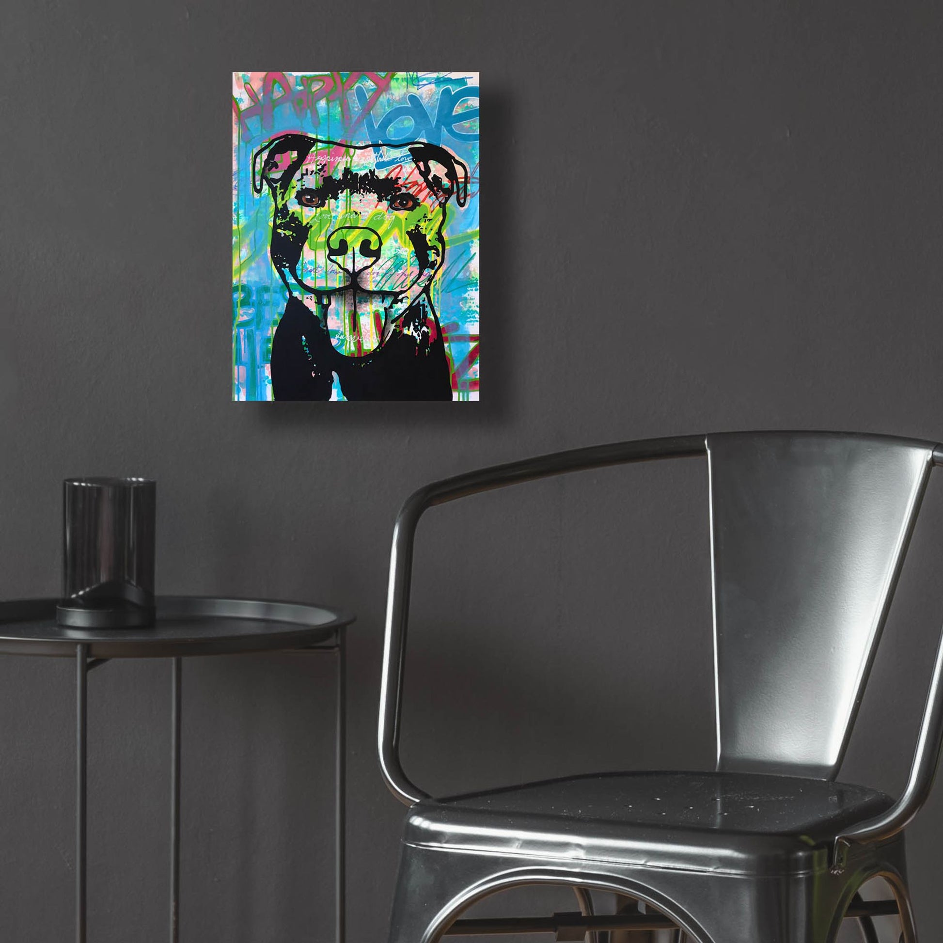 Epic Art 'Happy Love Pitbull' by Dean Russo Studios, Acrylic Glass Wall Art,12x16