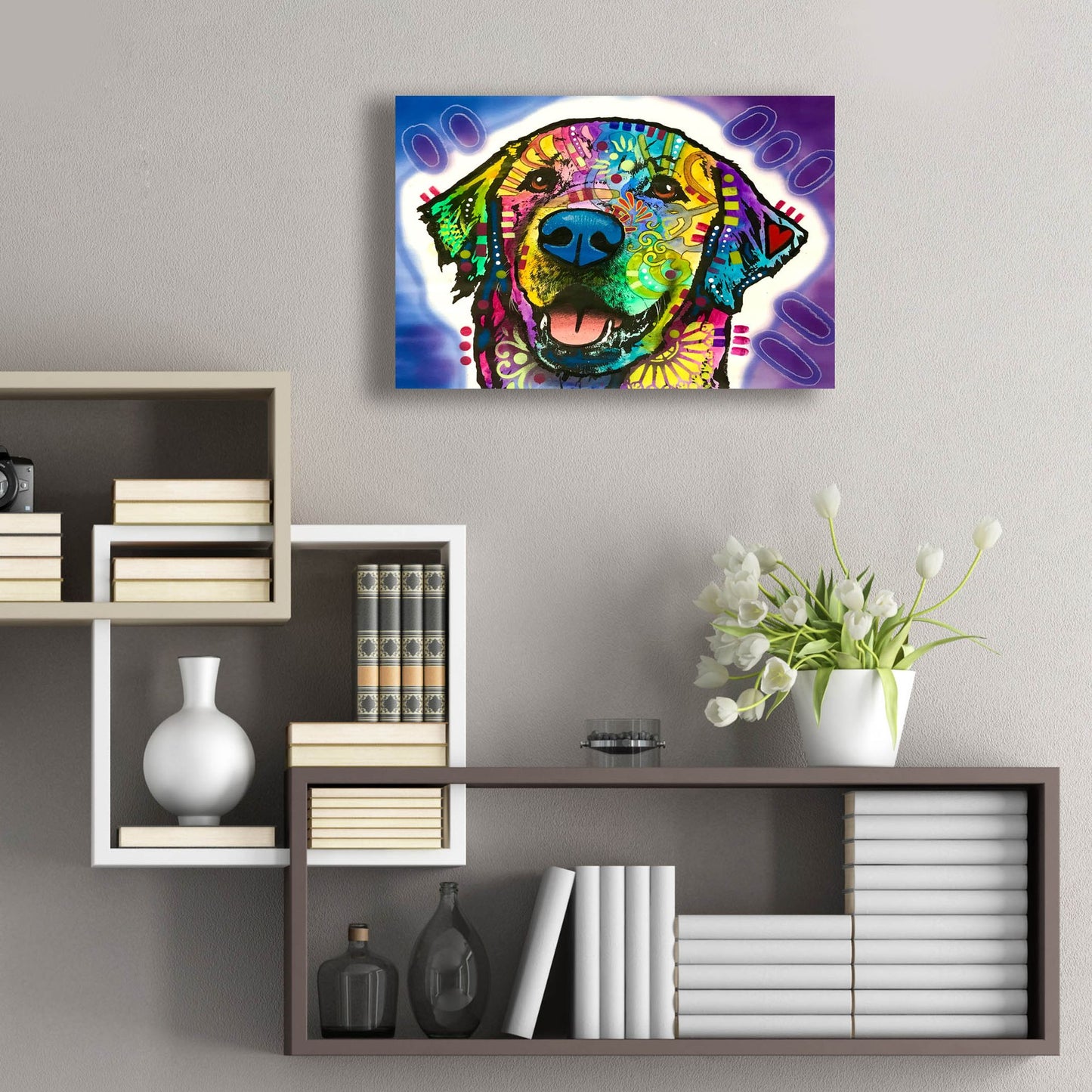 Epic Art 'Heartfelt Retriever' by Dean Russo Studios, Acrylic Glass Wall Art,24x16