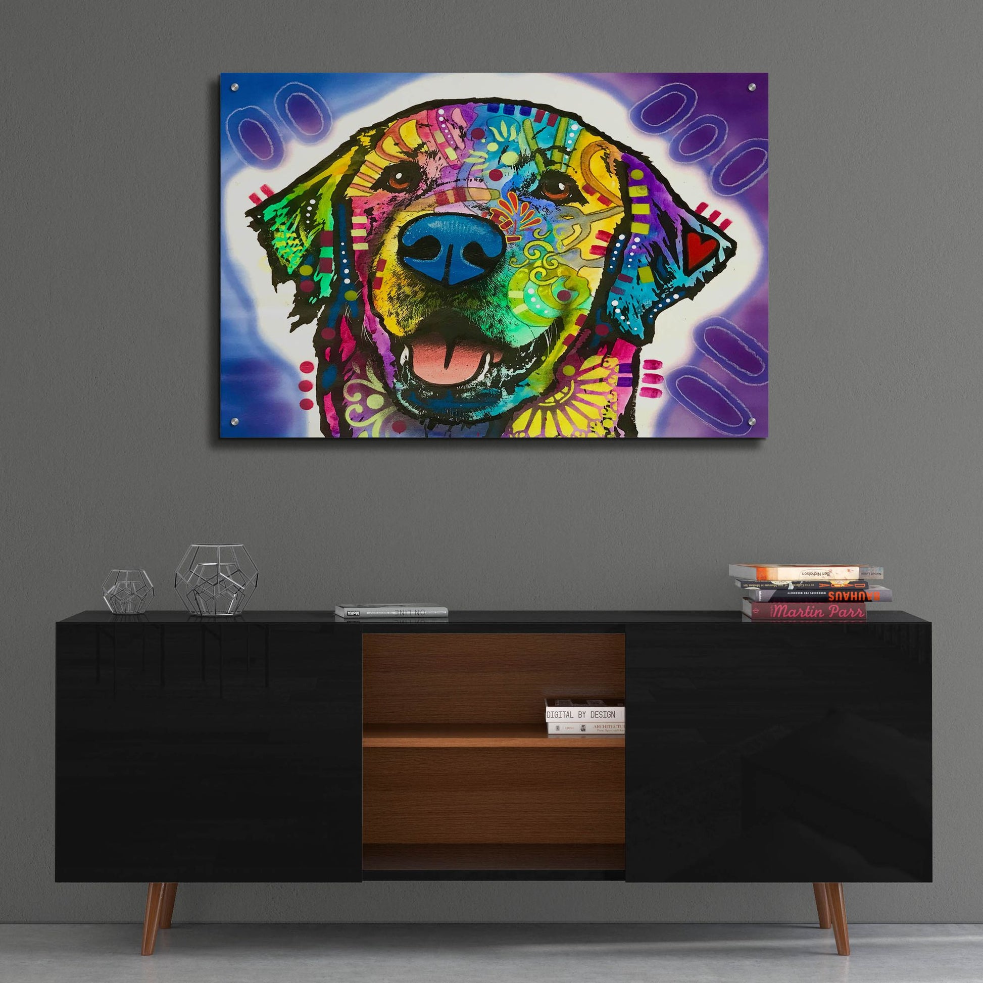 Epic Art 'Heartfelt Retriever' by Dean Russo Studios, Acrylic Glass Wall Art,36x24