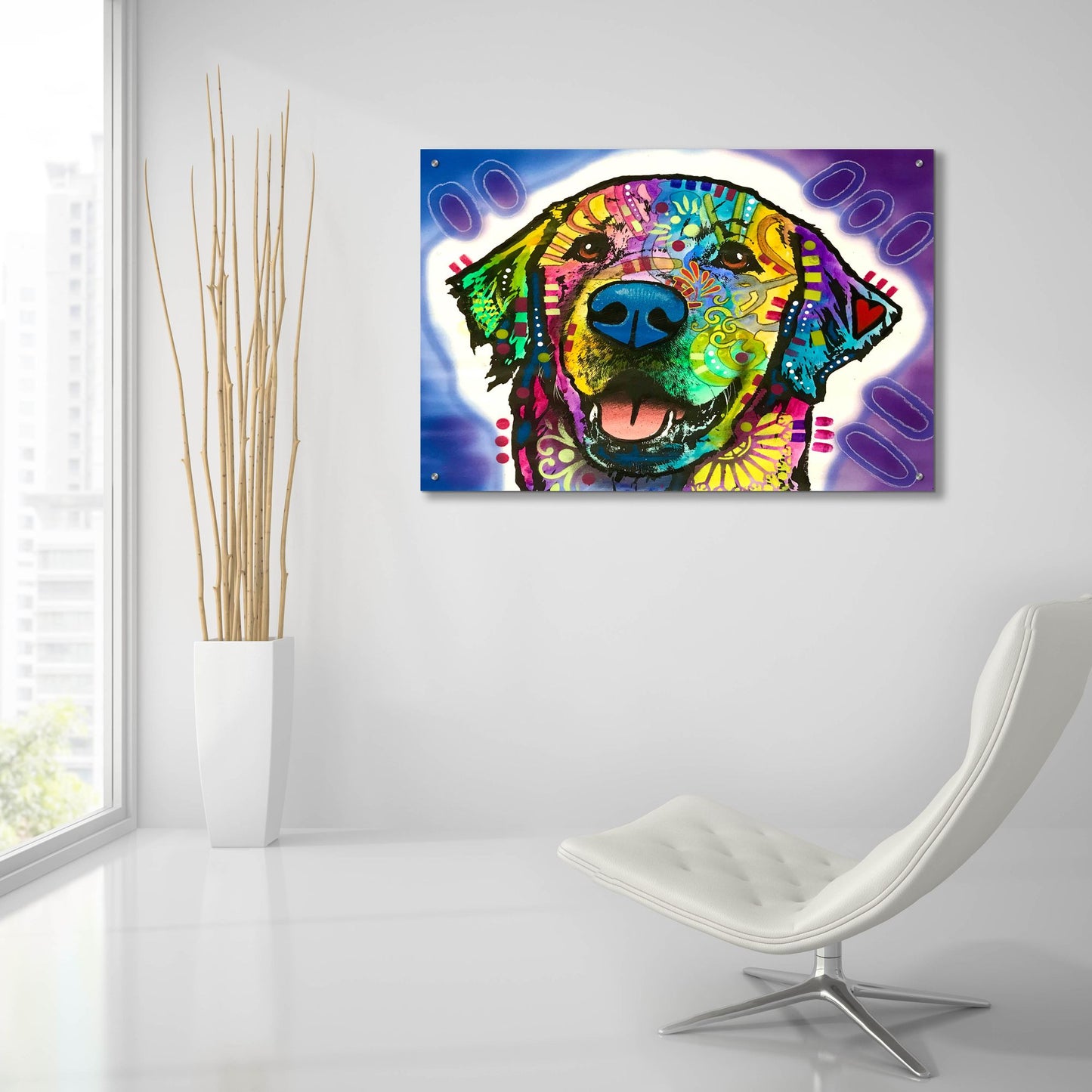 Epic Art 'Heartfelt Retriever' by Dean Russo Studios, Acrylic Glass Wall Art,36x24