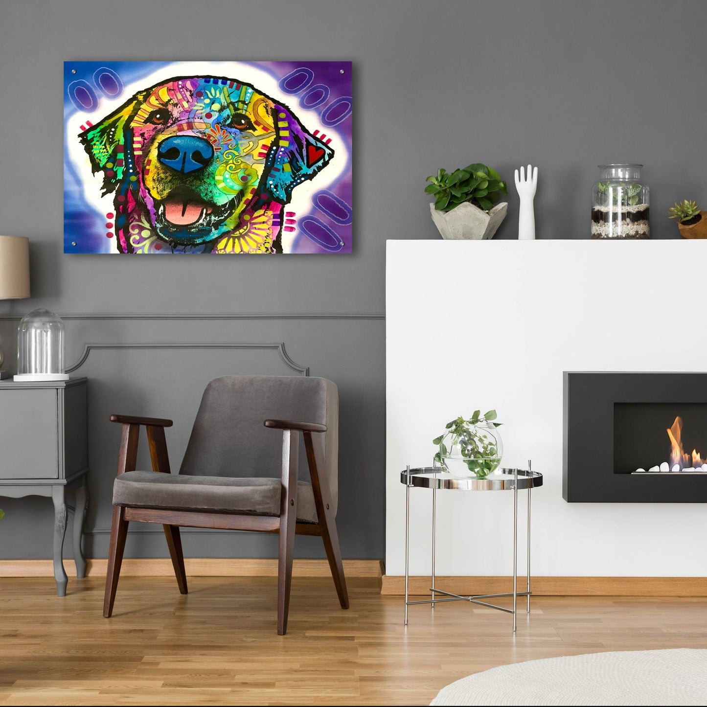 Epic Art 'Heartfelt Retriever' by Dean Russo Studios, Acrylic Glass Wall Art,36x24