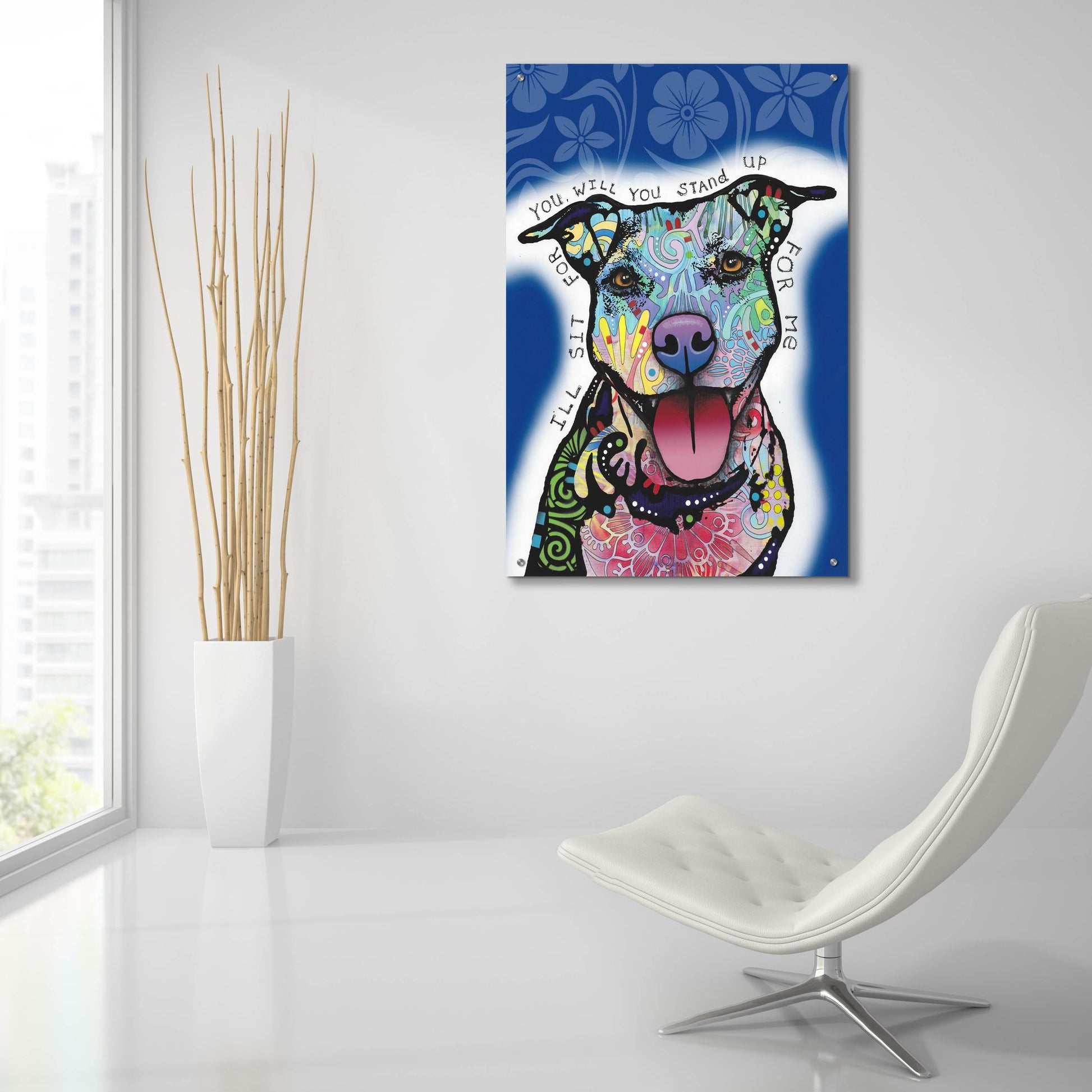 Epic Art 'I'll Sit For You' by Dean Russo Studios, Acrylic Glass Wall Art,24x36