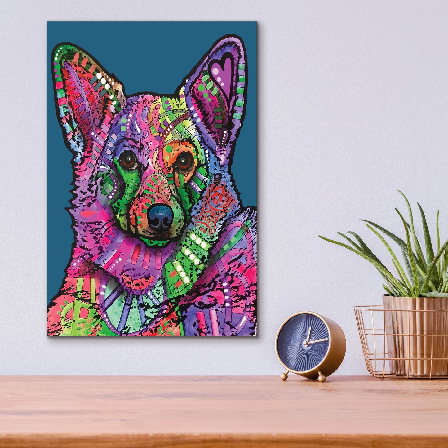 Epic Art 'Indelible Corgi' by Dean Russo Studios, Acrylic Glass Wall Art,12x16