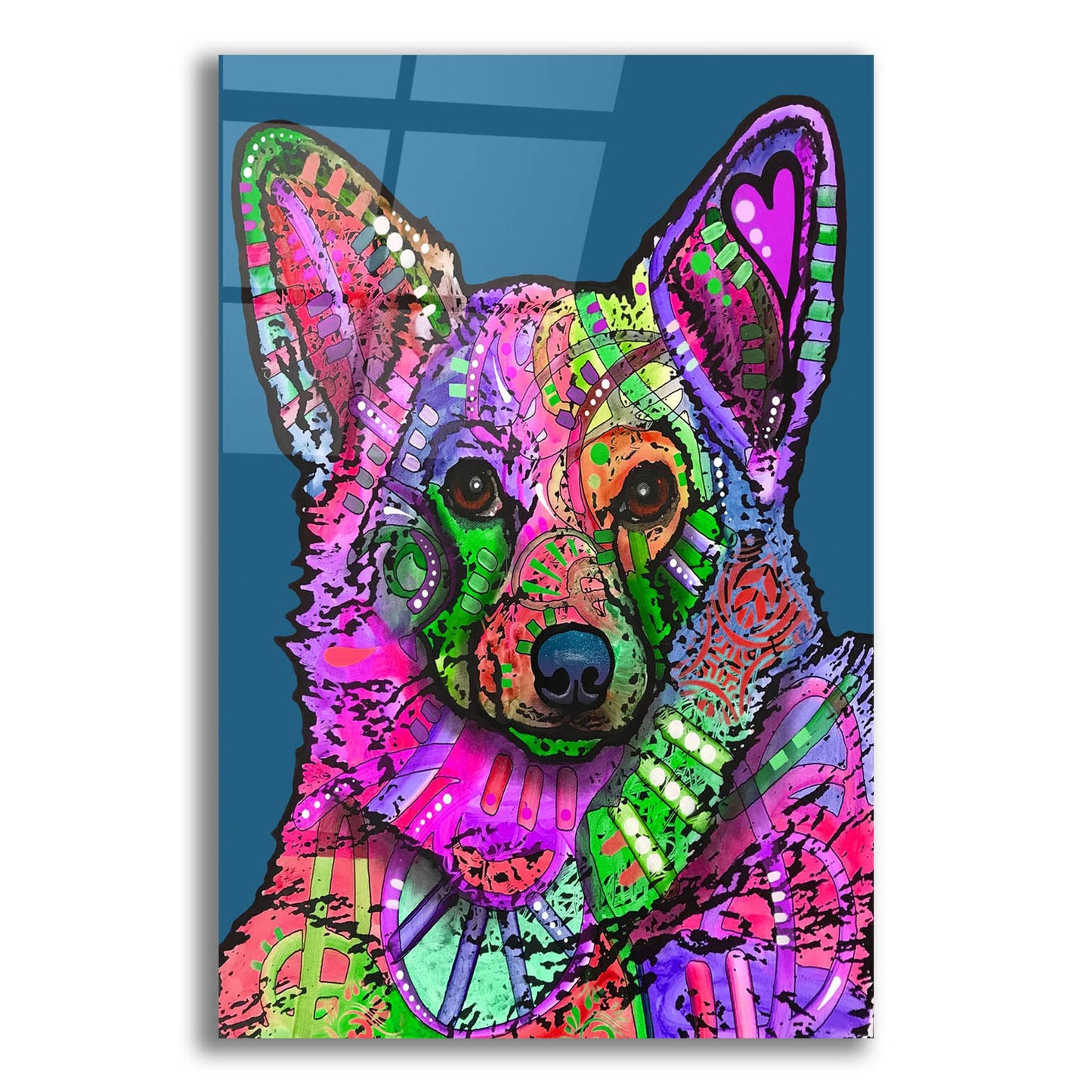 Epic Art 'Indelible Corgi' by Dean Russo Studios, Acrylic Glass Wall Art,12x16