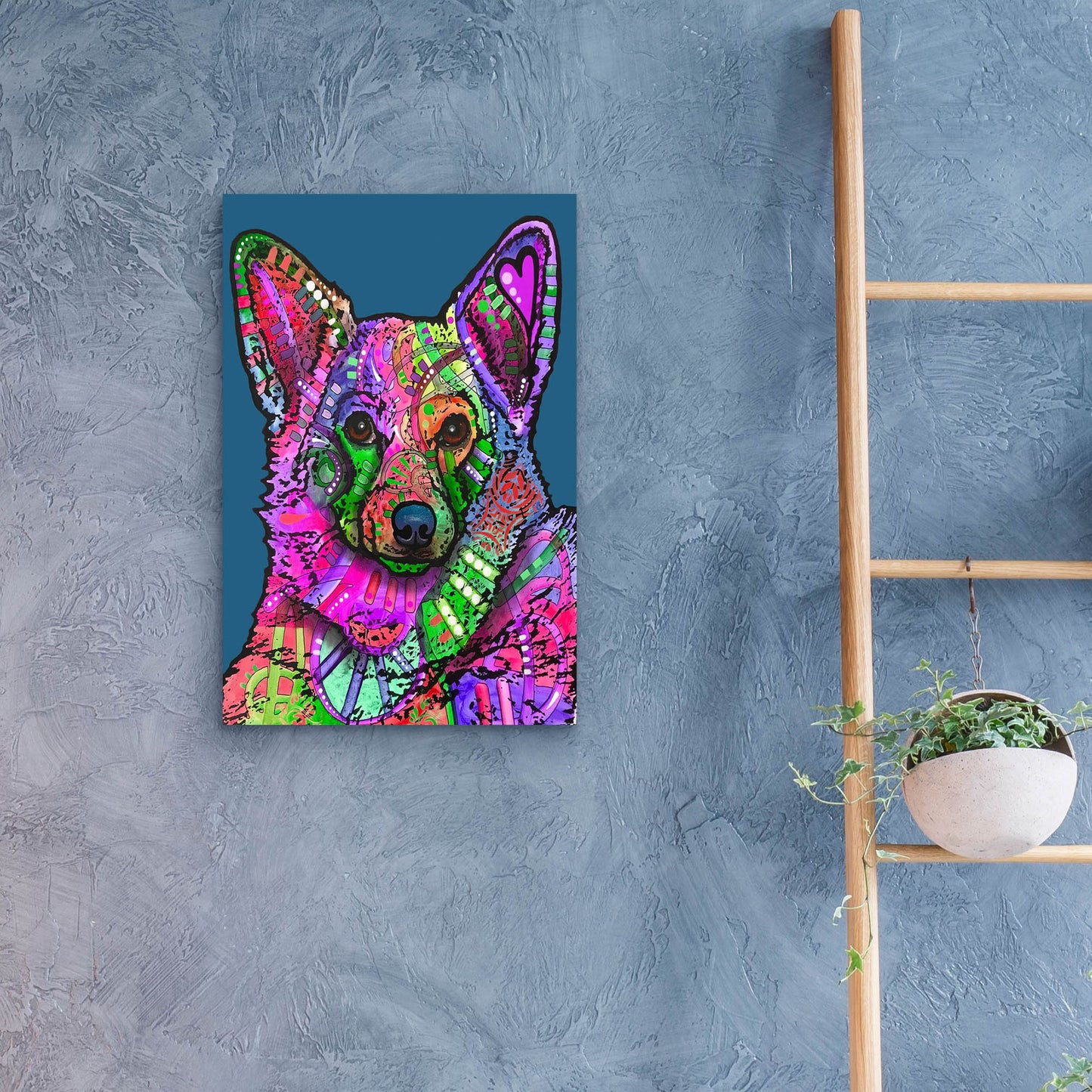 Epic Art 'Indelible Corgi' by Dean Russo Studios, Acrylic Glass Wall Art,16x24