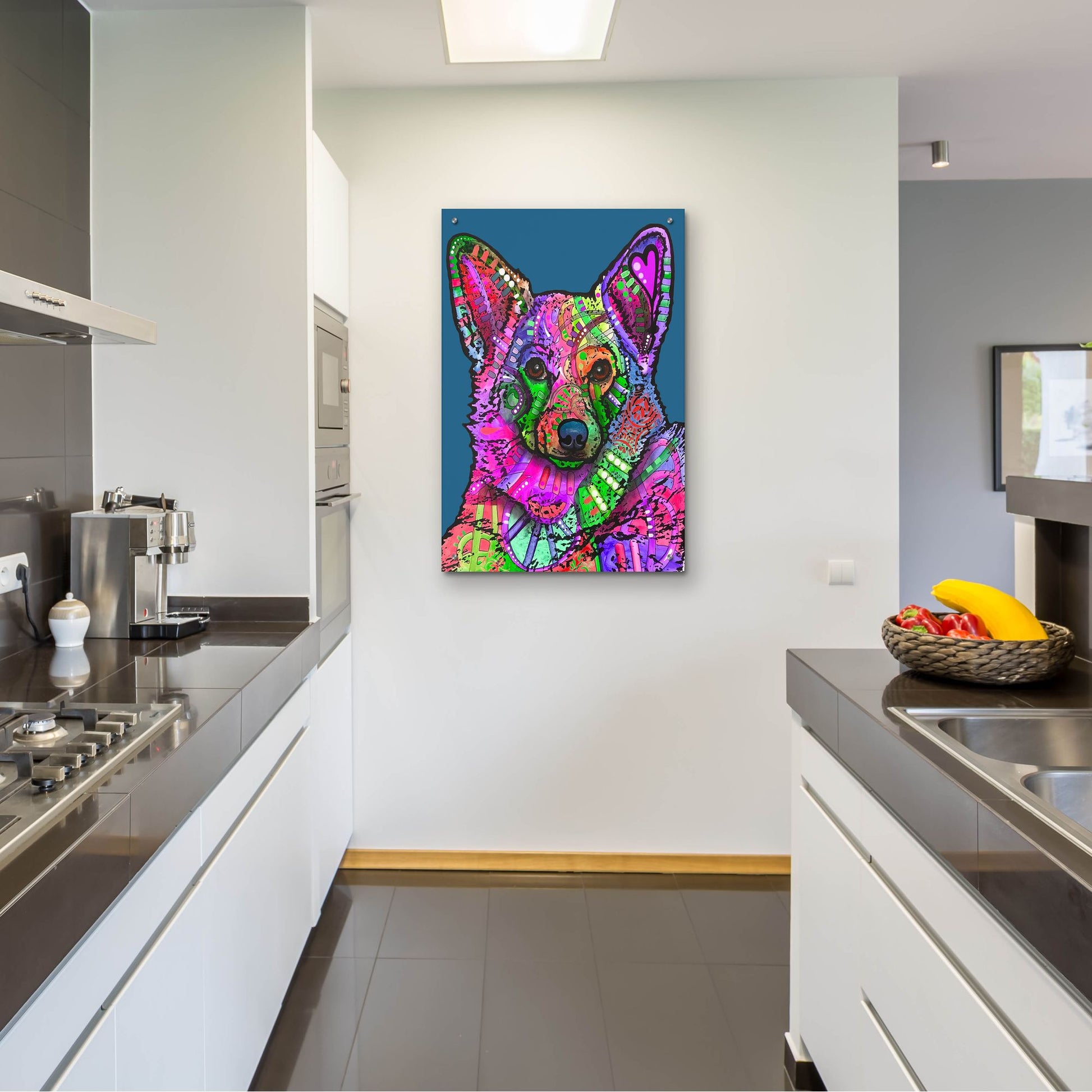 Epic Art 'Indelible Corgi' by Dean Russo Studios, Acrylic Glass Wall Art,24x36