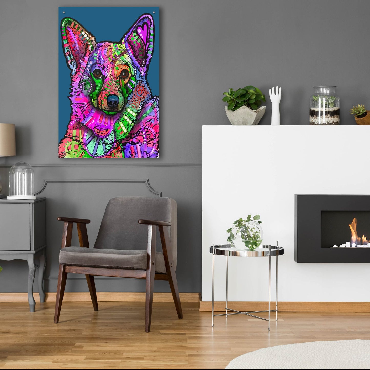 Epic Art 'Indelible Corgi' by Dean Russo Studios, Acrylic Glass Wall Art,24x36