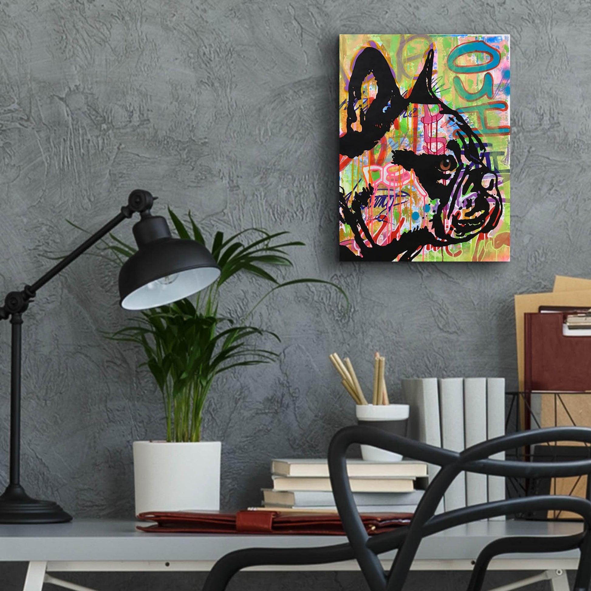 Epic Art 'Indelible Frenchie' by Dean Russo Studios, Acrylic Glass Wall Art,12x16