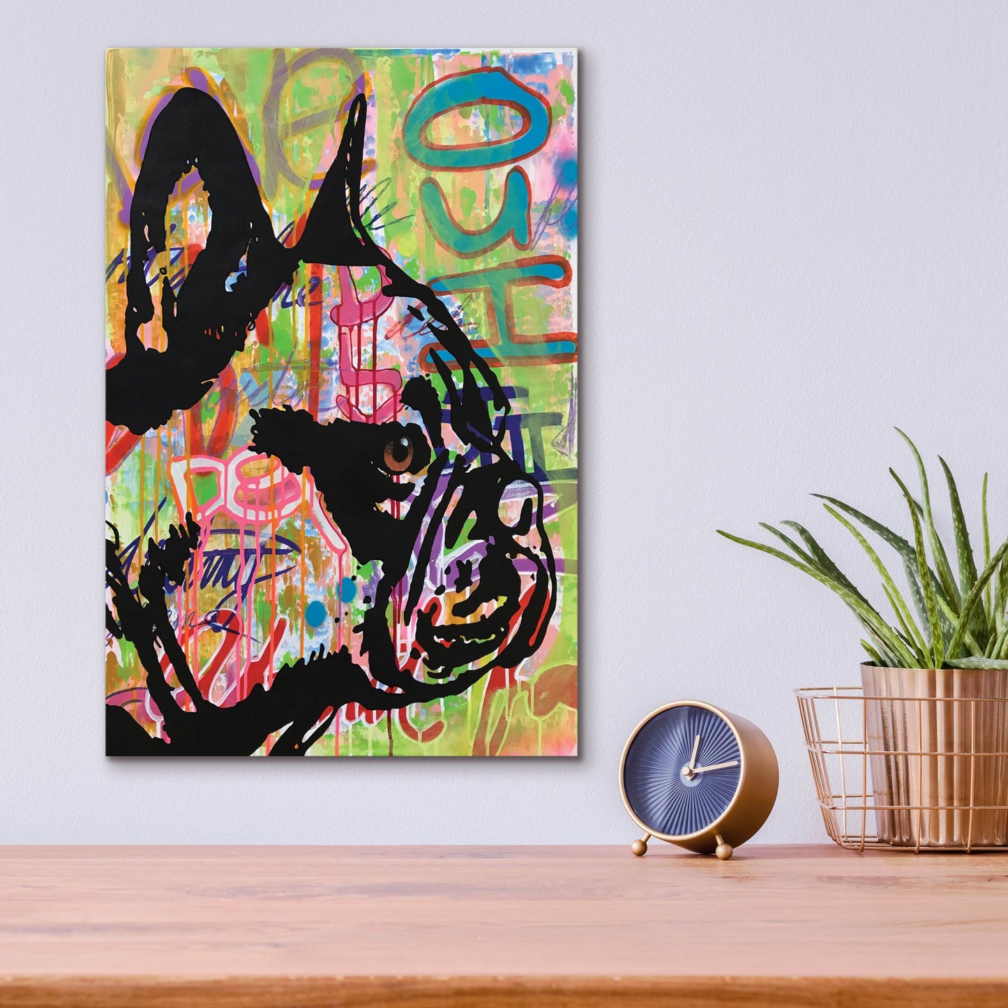 Epic Art 'Indelible Frenchie' by Dean Russo Studios, Acrylic Glass Wall Art,12x16