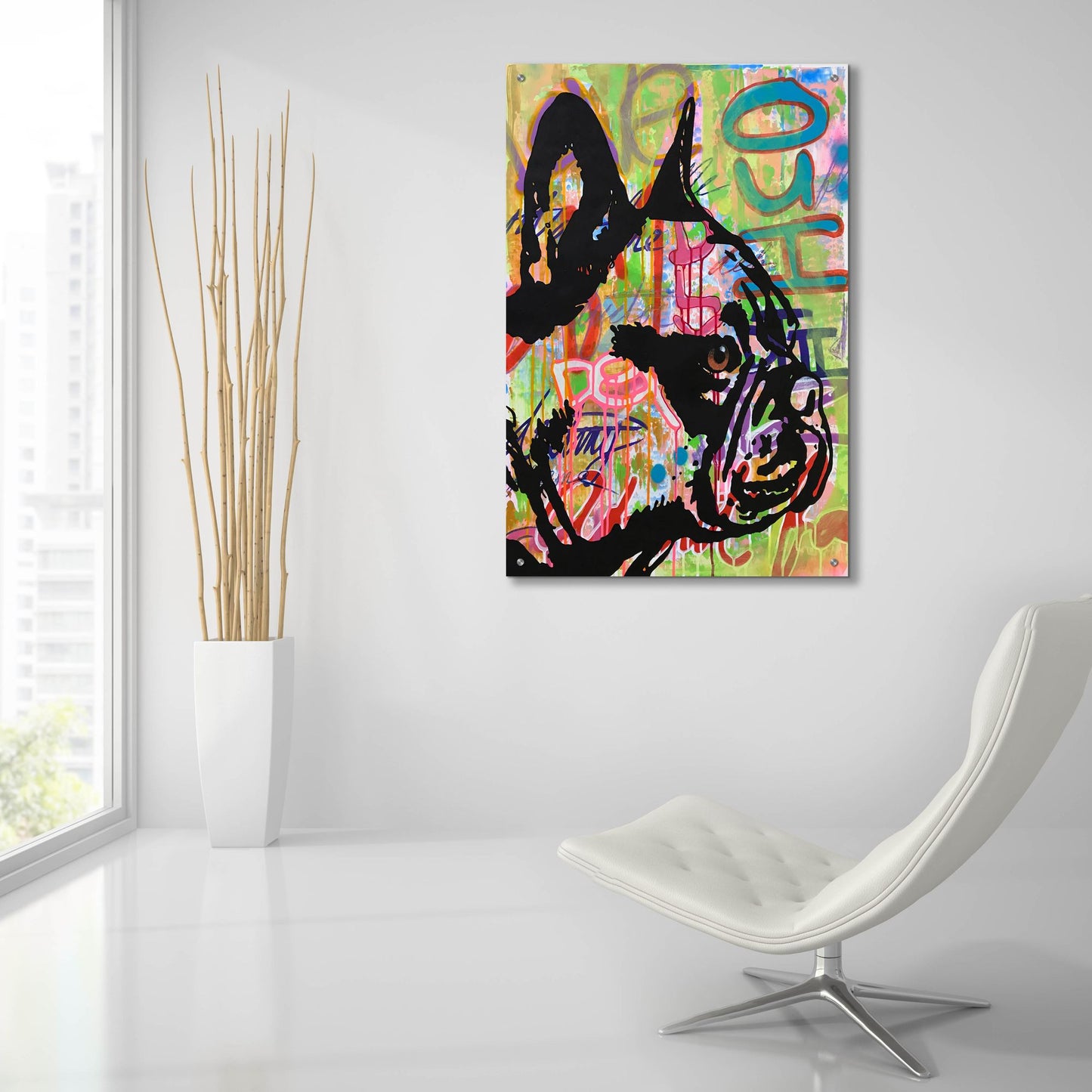 Epic Art 'Indelible Frenchie' by Dean Russo Studios, Acrylic Glass Wall Art,24x36