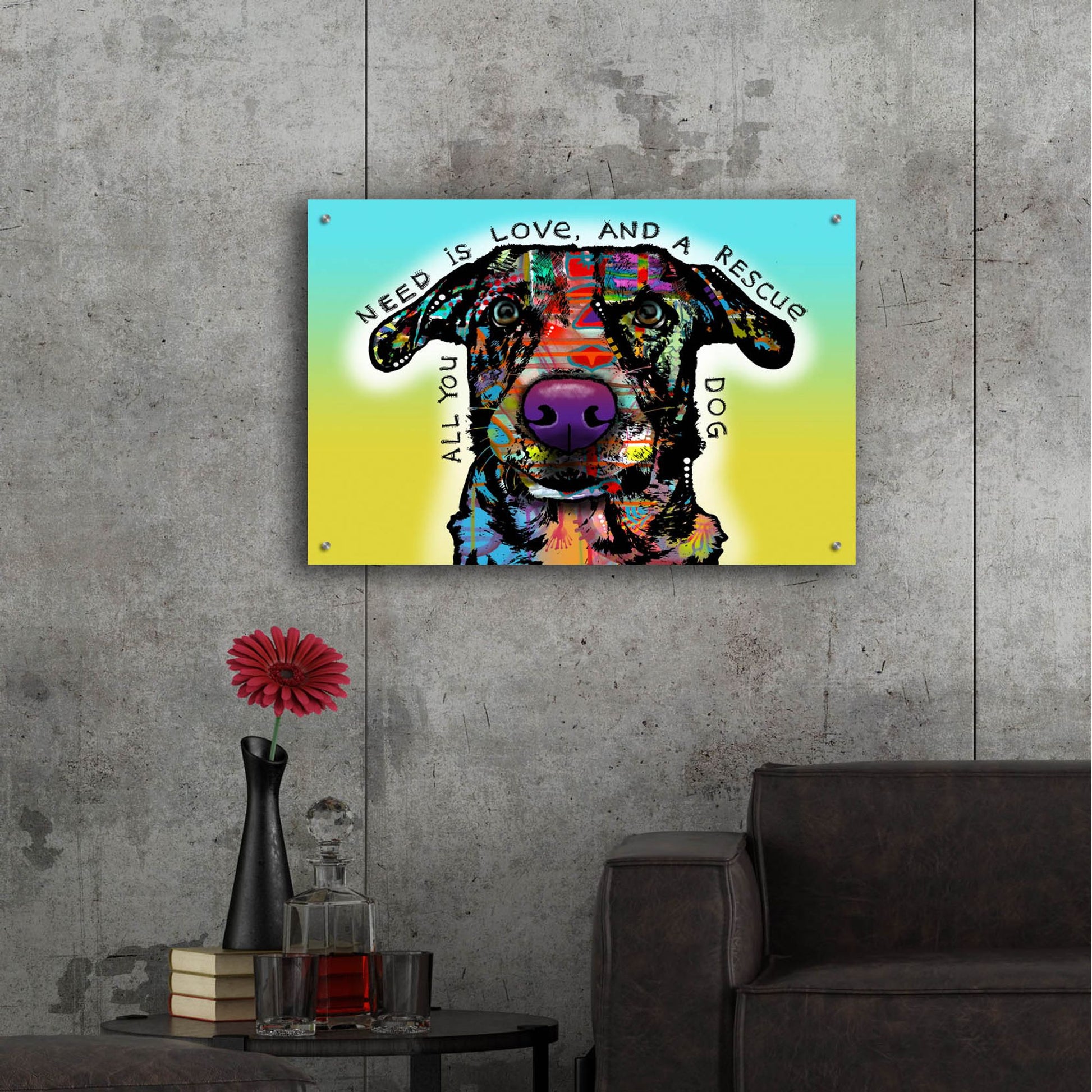 Epic Art 'Love and Rescue' by Dean Russo Studios, Acrylic Glass Wall Art,36x24