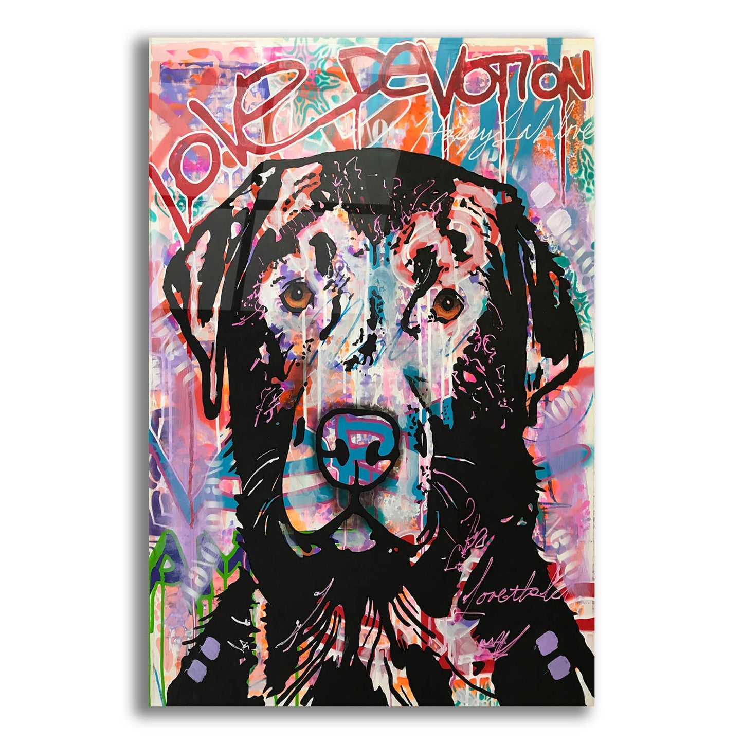 Epic Art 'Love Devotion Lab' by Dean Russo Studios, Acrylic Glass Wall Art,12x16