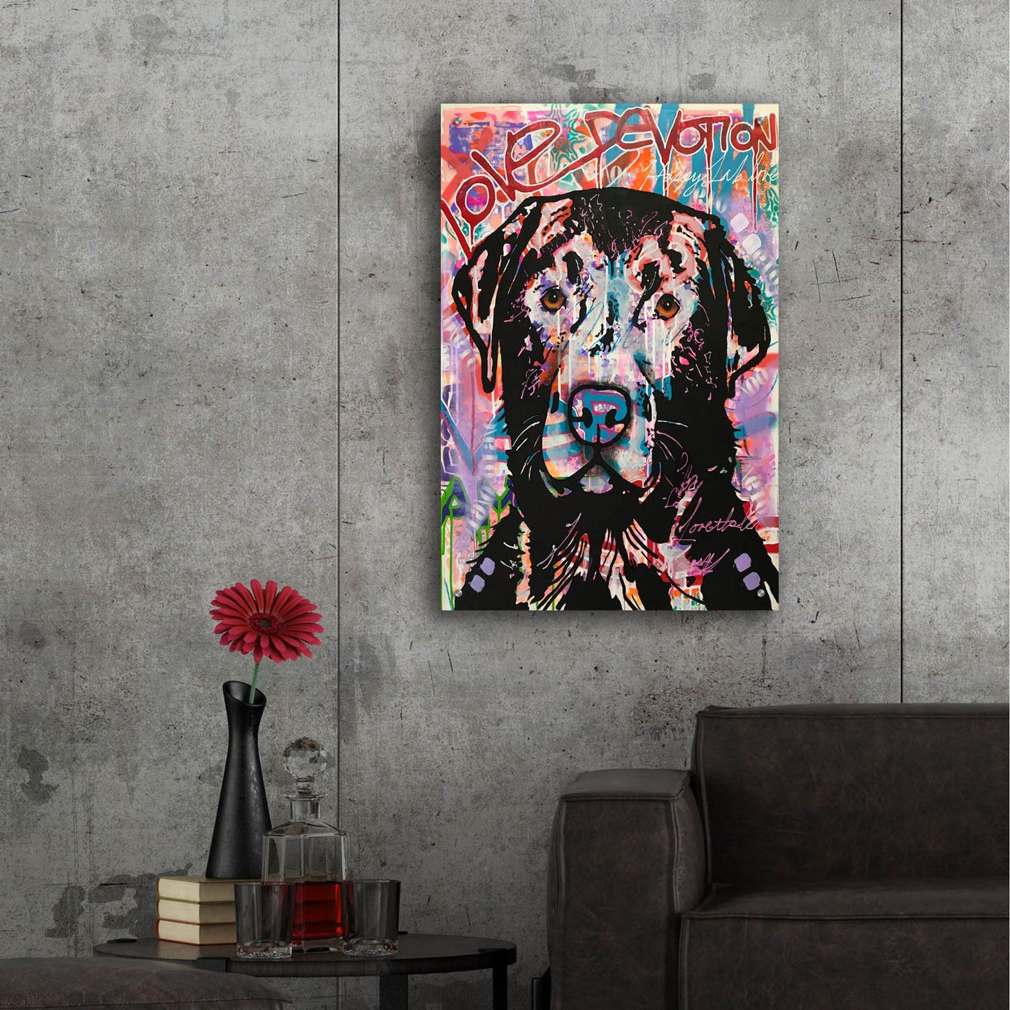 Epic Art 'Love Devotion Lab' by Dean Russo Studios, Acrylic Glass Wall Art,24x36