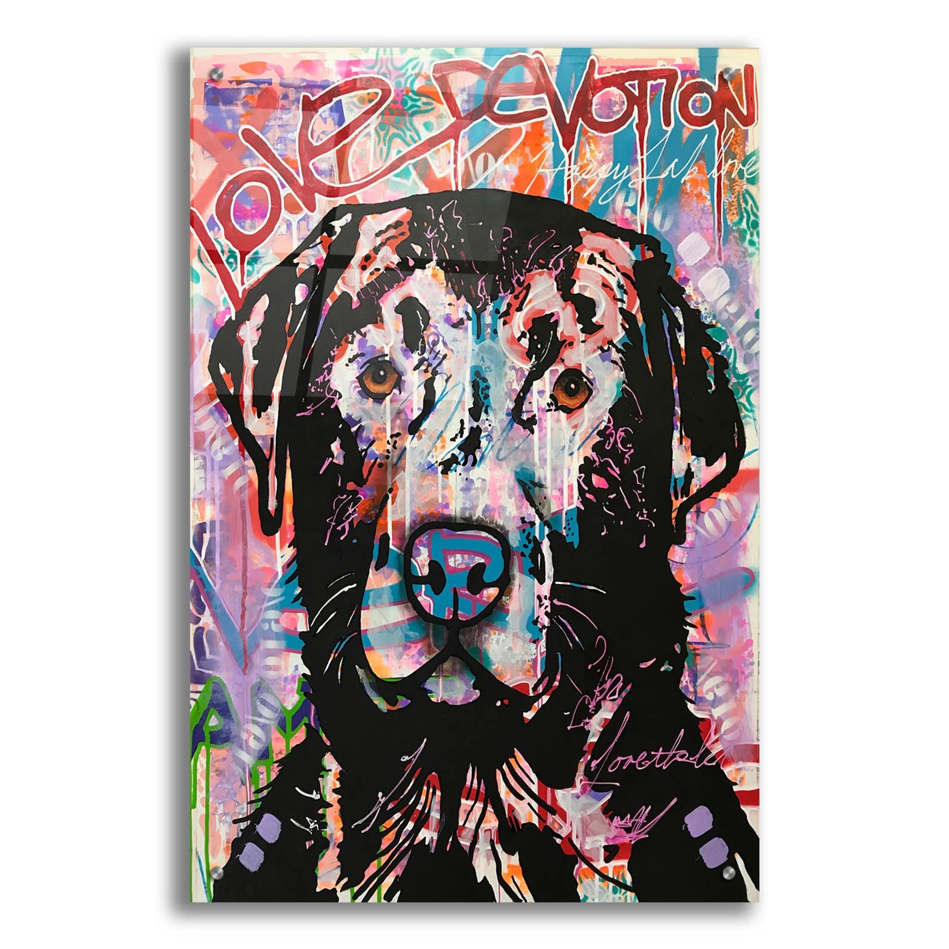 Epic Art 'Love Devotion Lab' by Dean Russo Studios, Acrylic Glass Wall Art,24x36