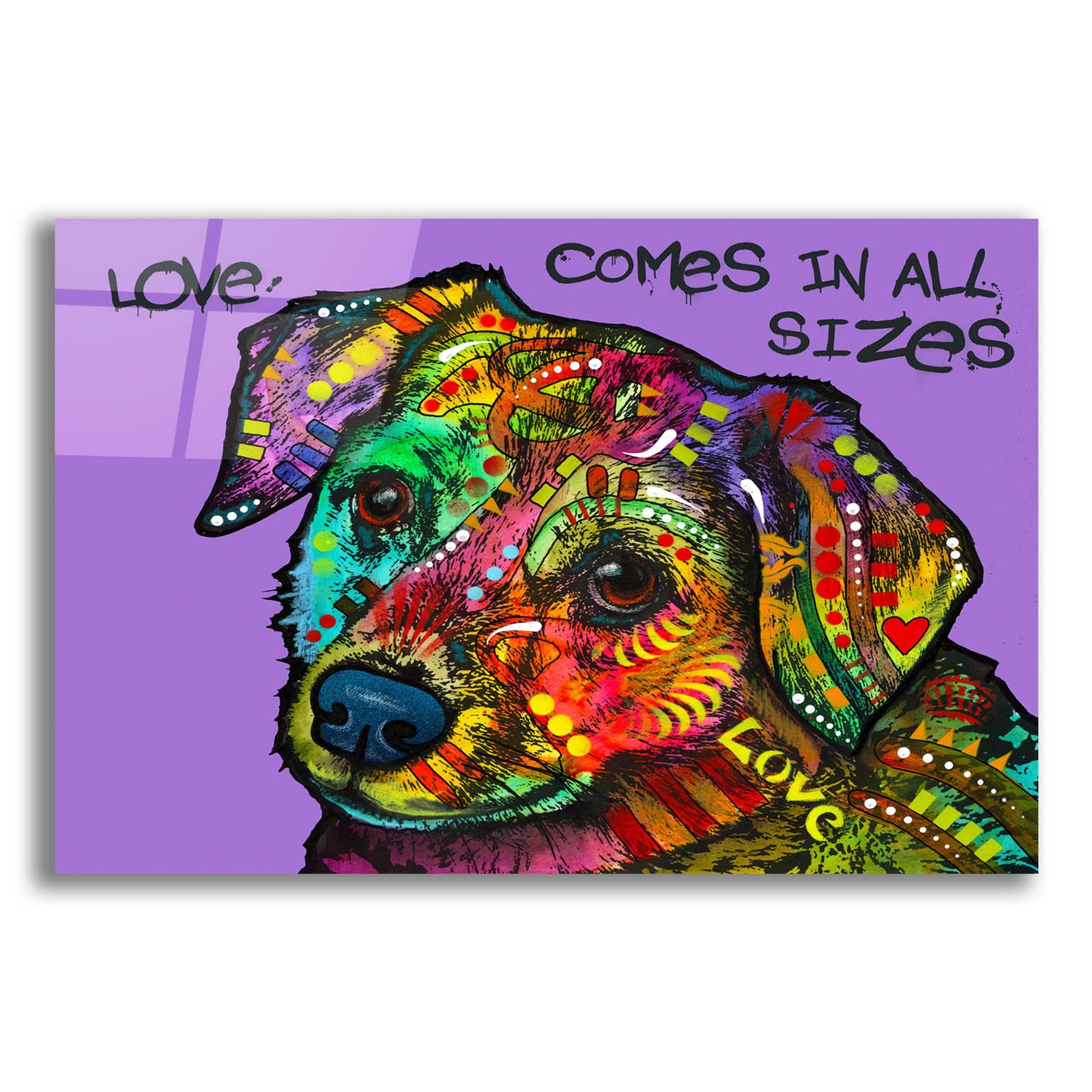 Epic Art 'Love In All Sizes' by Dean Russo Studios, Acrylic Glass Wall Art,16x12