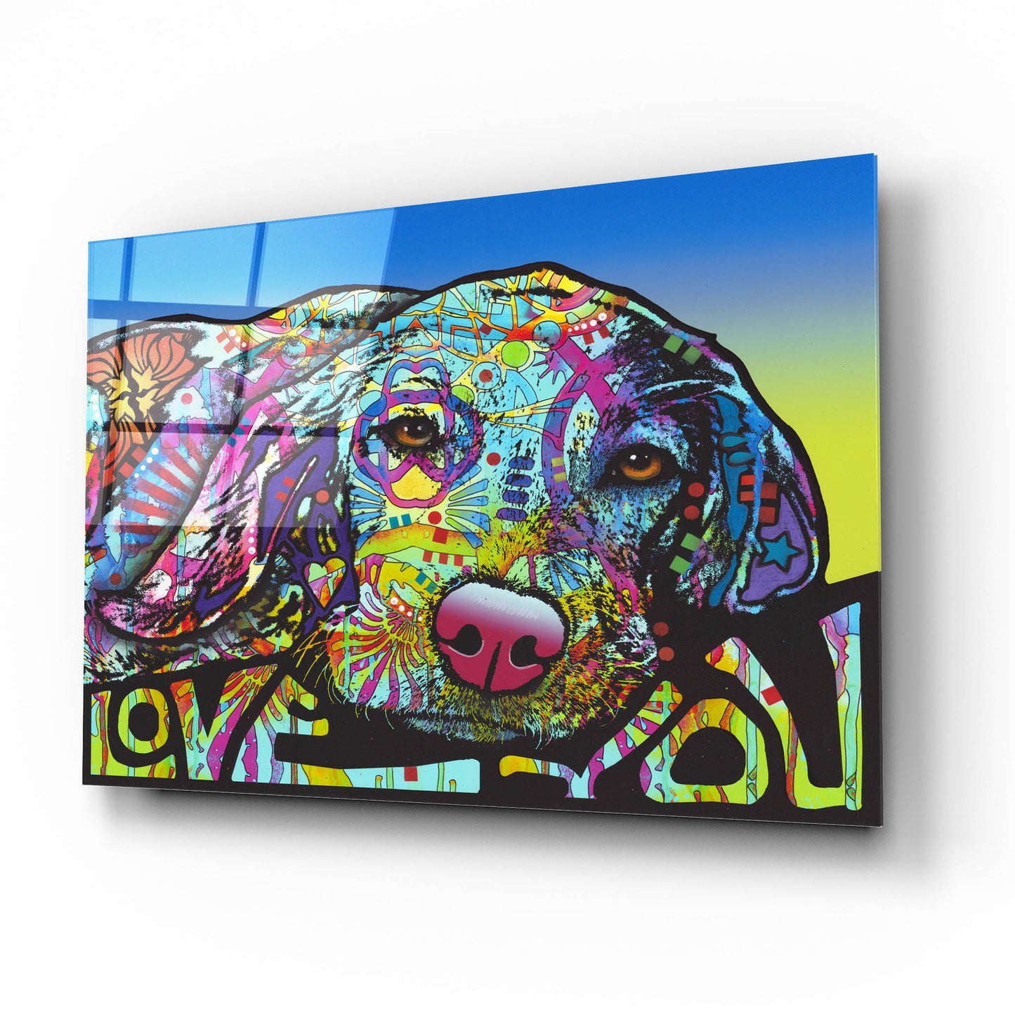 Epic Art 'Love You Hound' by Dean Russo Studios, Acrylic Glass Wall Art,16x12