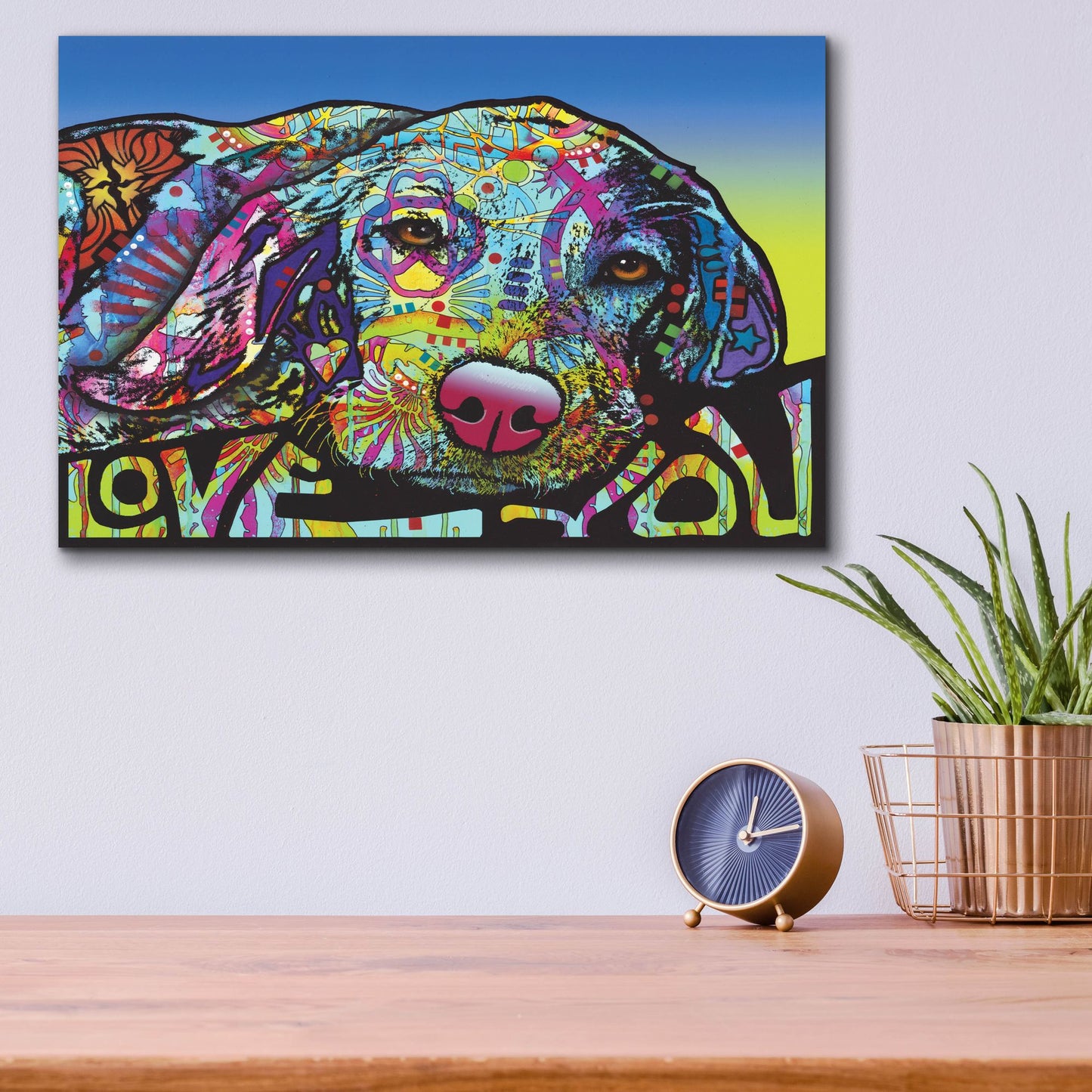 Epic Art 'Love You Hound' by Dean Russo Studios, Acrylic Glass Wall Art,16x12