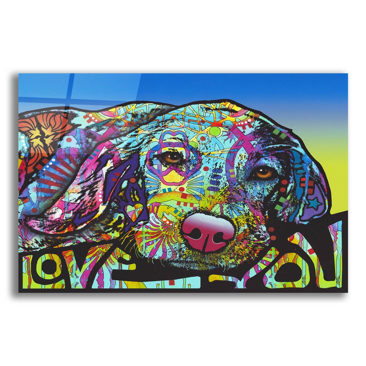 Epic Art 'Love You Hound' by Dean Russo Studios, Acrylic Glass Wall Art,16x12