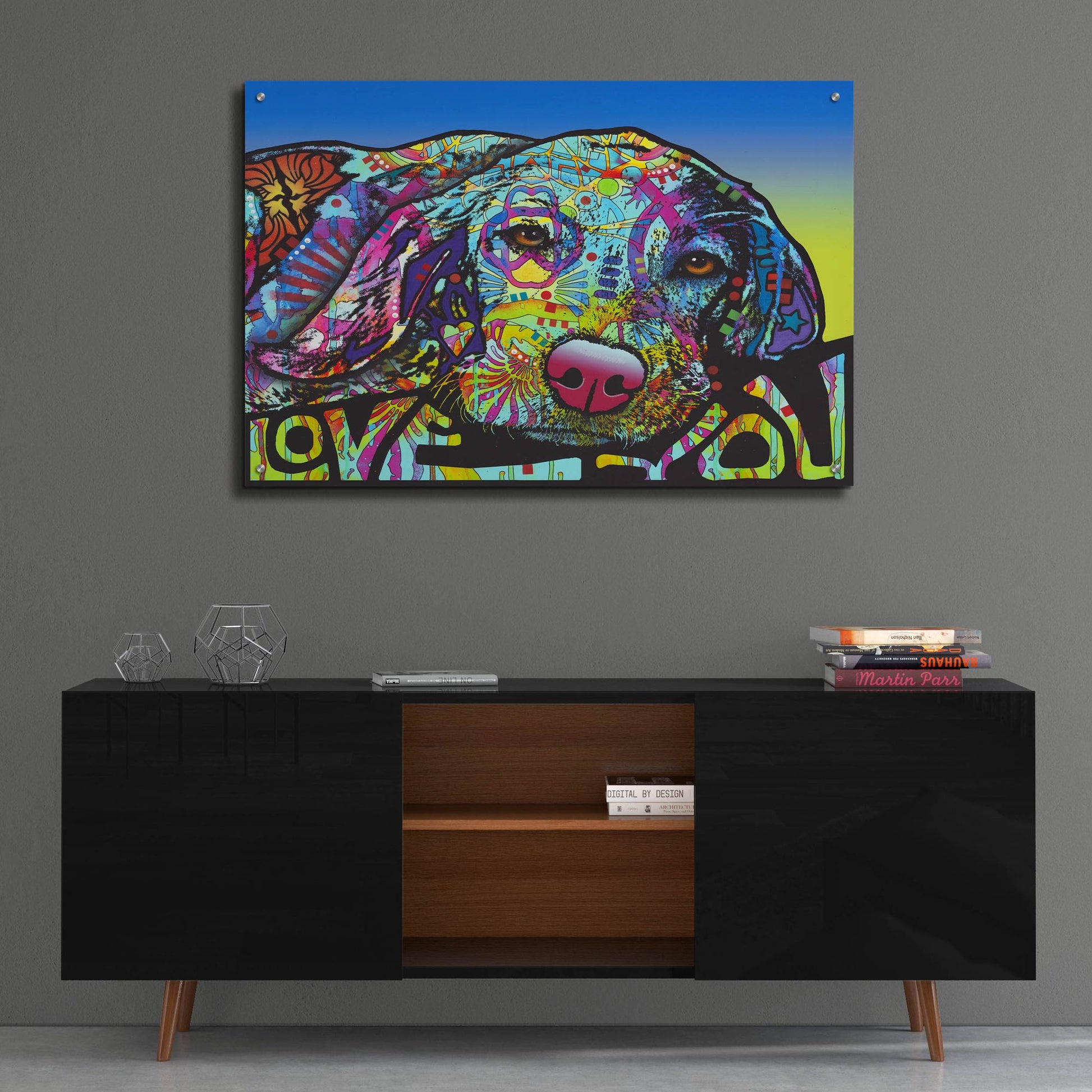 Epic Art 'Love You Hound' by Dean Russo Studios, Acrylic Glass Wall Art,36x24