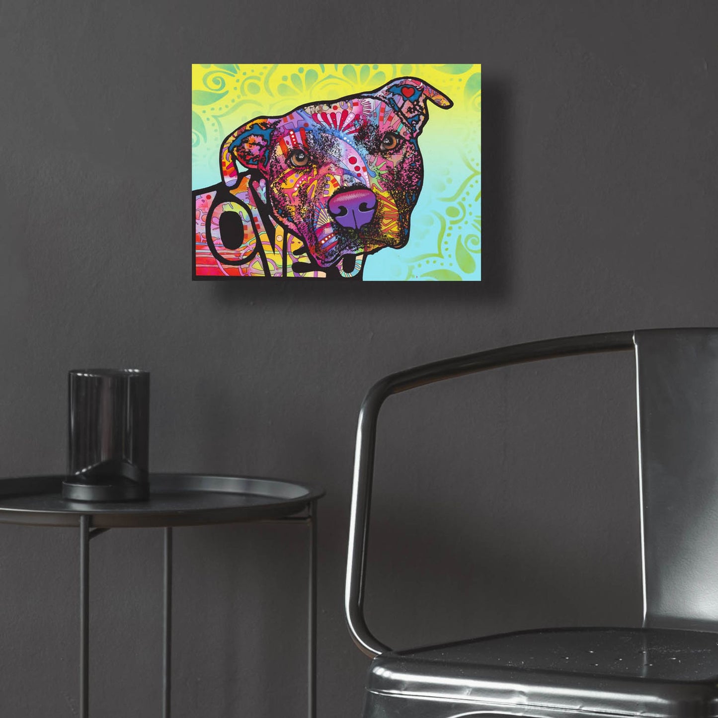 Epic Art 'Love You Pit Bull' by Dean Russo Studios, Acrylic Glass Wall Art,16x12