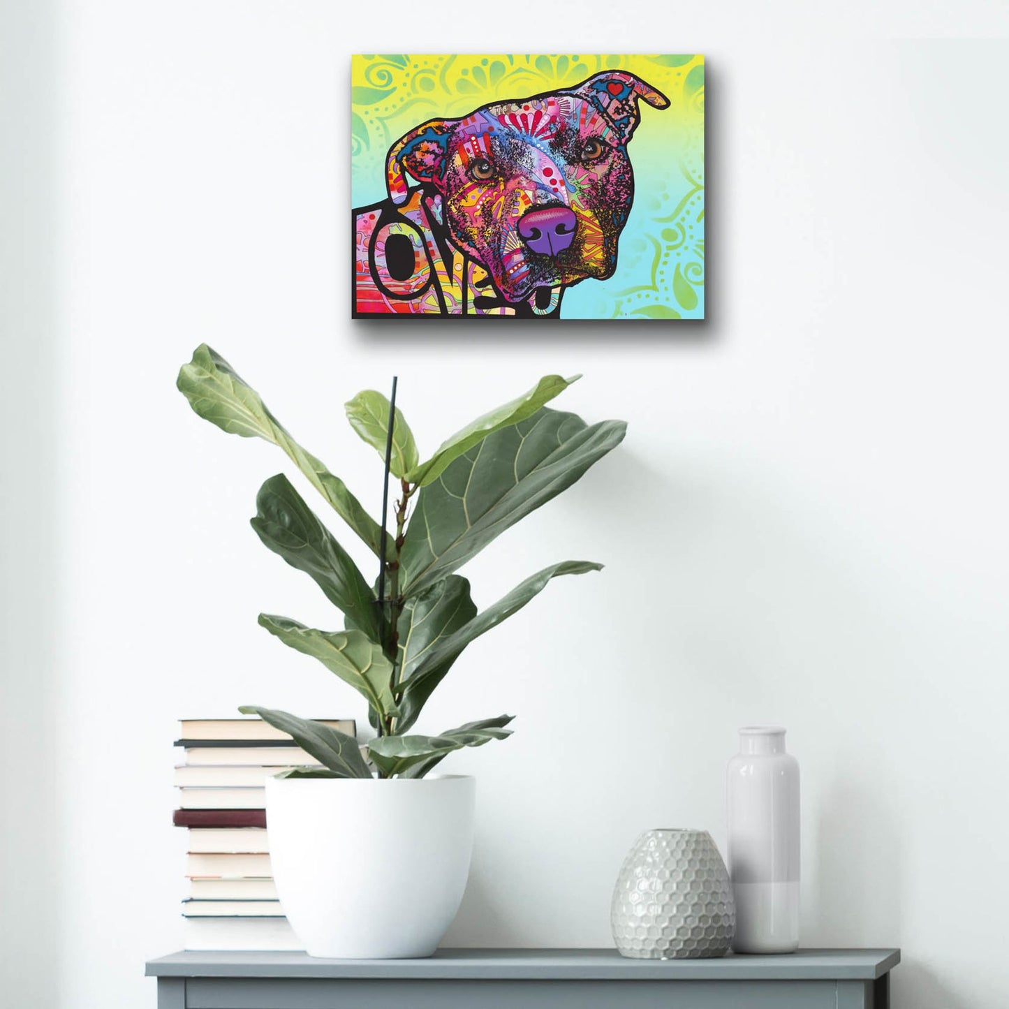 Epic Art 'Love You Pit Bull' by Dean Russo Studios, Acrylic Glass Wall Art,16x12