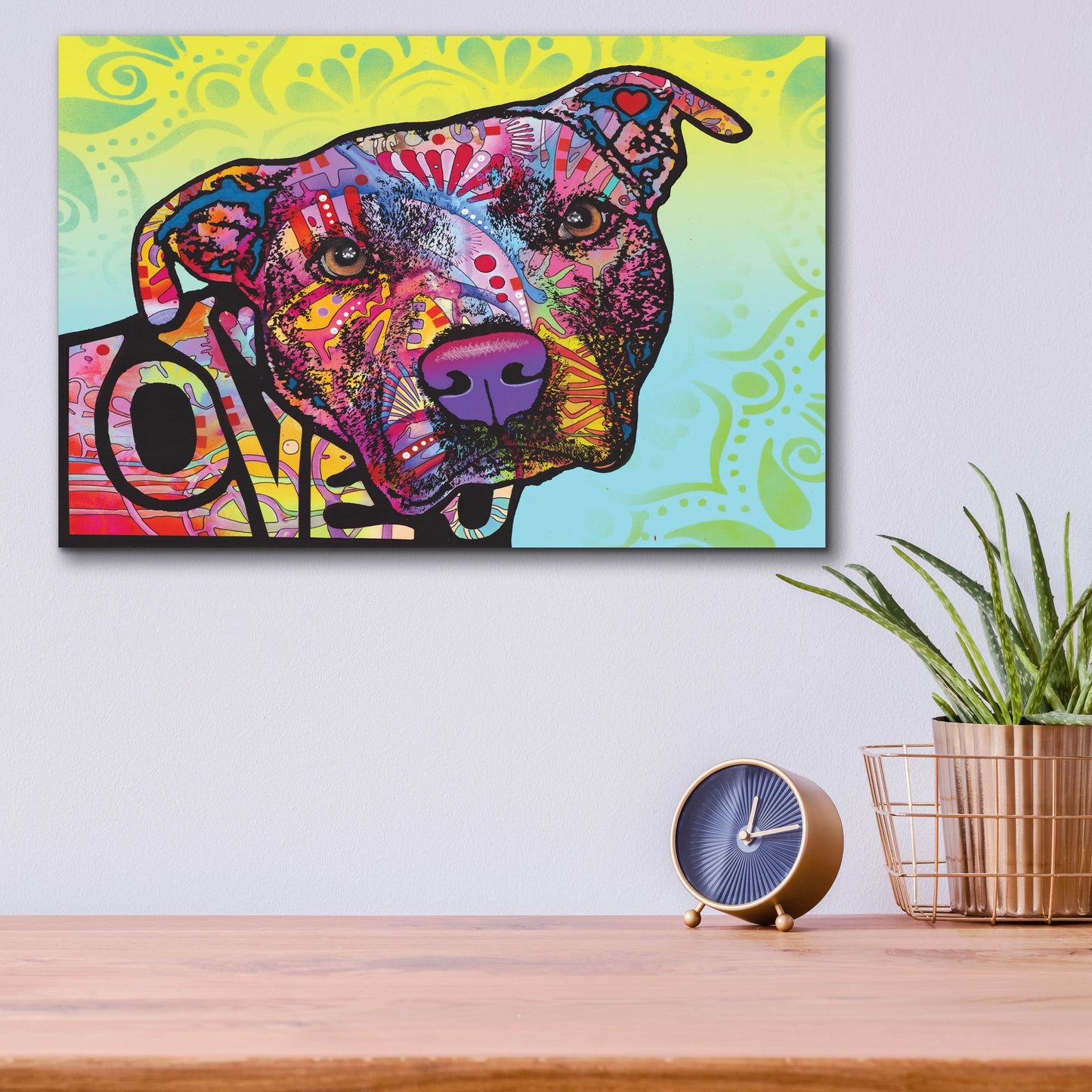 Epic Art 'Love You Pit Bull' by Dean Russo Studios, Acrylic Glass Wall Art,16x12