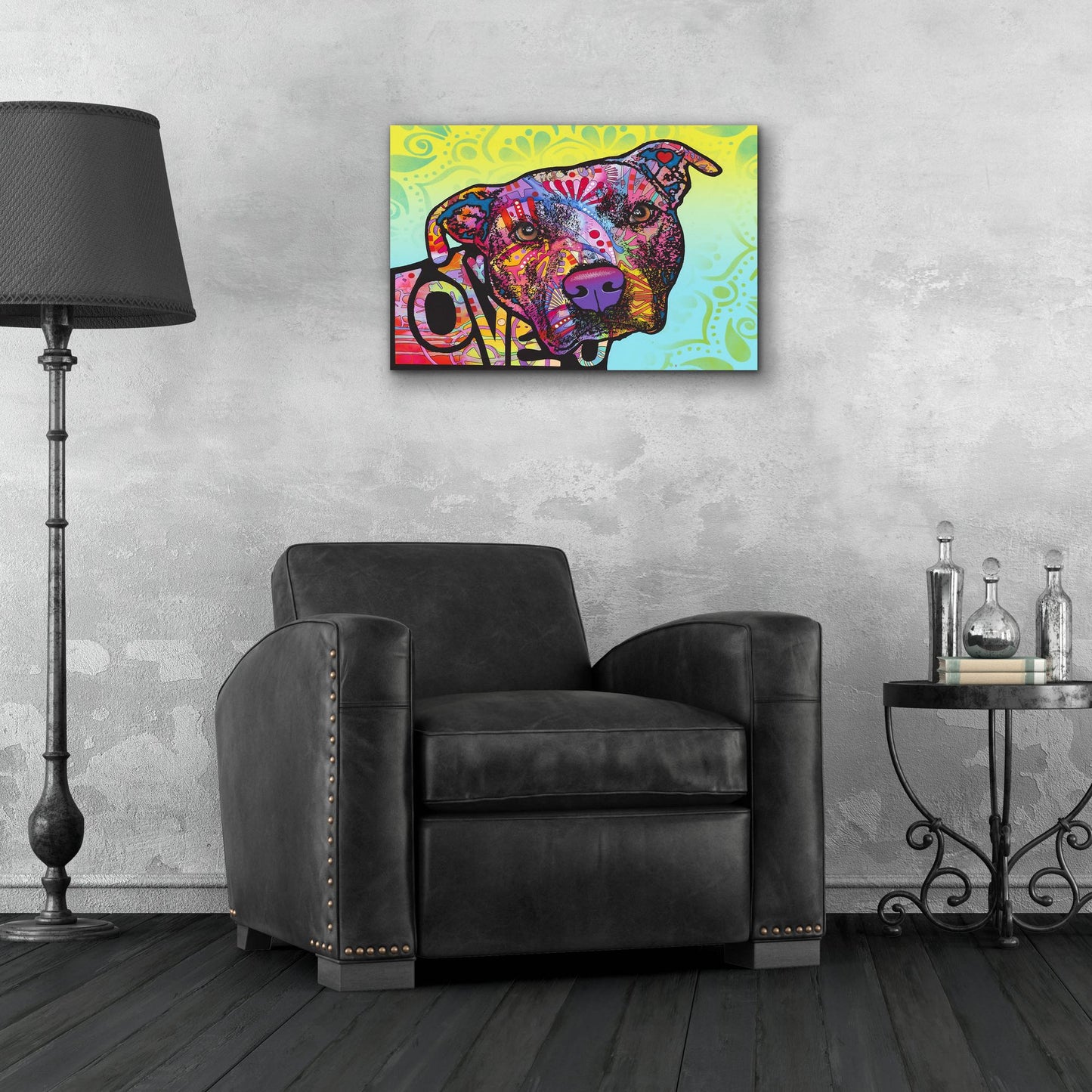 Epic Art 'Love You Pit Bull' by Dean Russo Studios, Acrylic Glass Wall Art,24x16