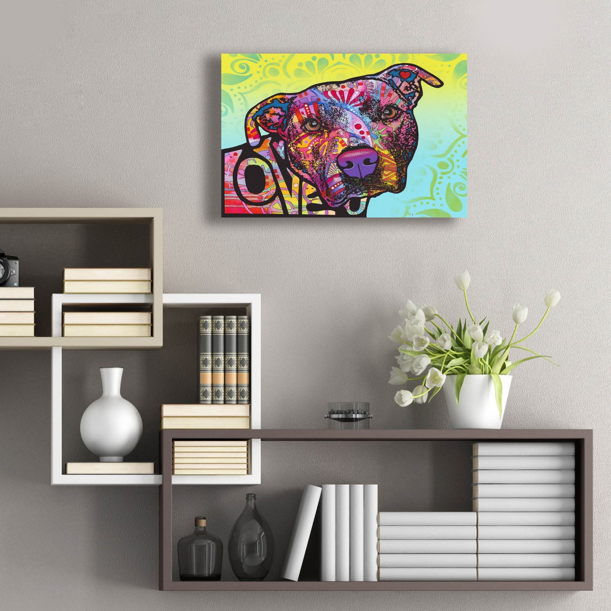 Epic Art 'Love You Pit Bull' by Dean Russo Studios, Acrylic Glass Wall Art,24x16